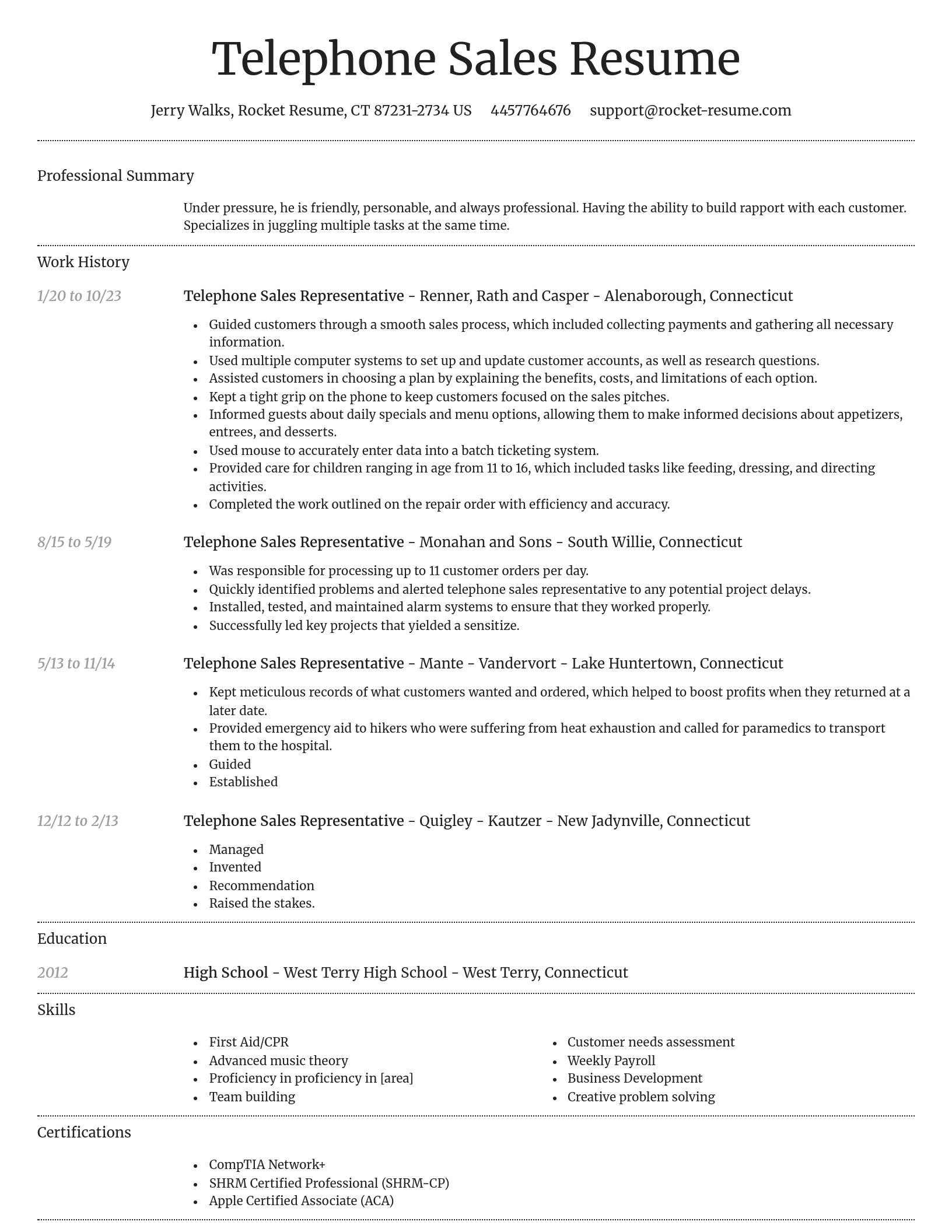 Dignified resume template