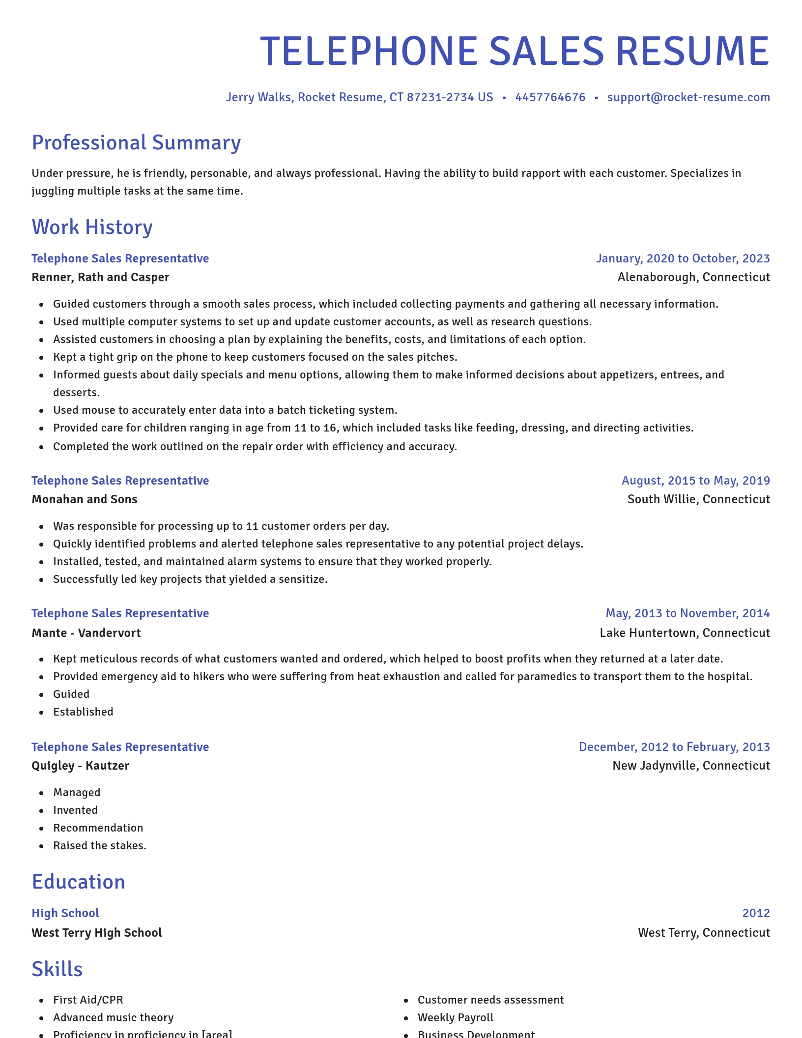 Novel resume template