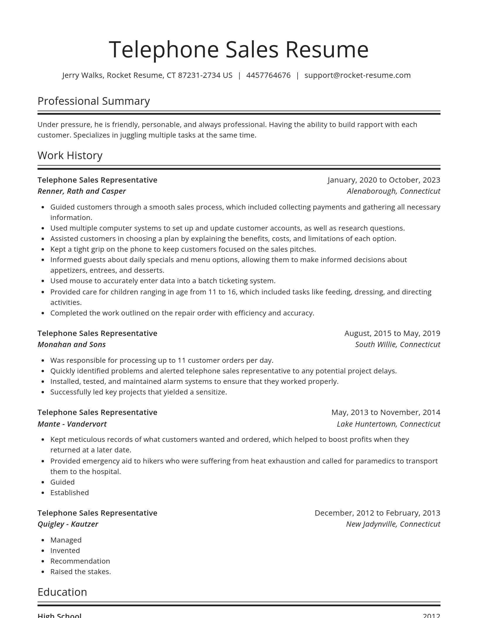 Spotlight resume template