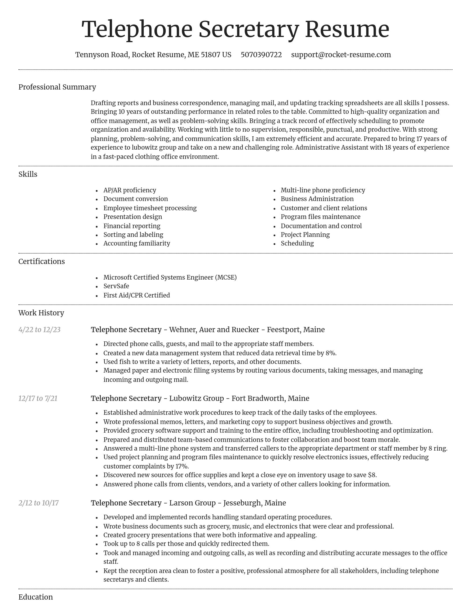 Dignified resume template