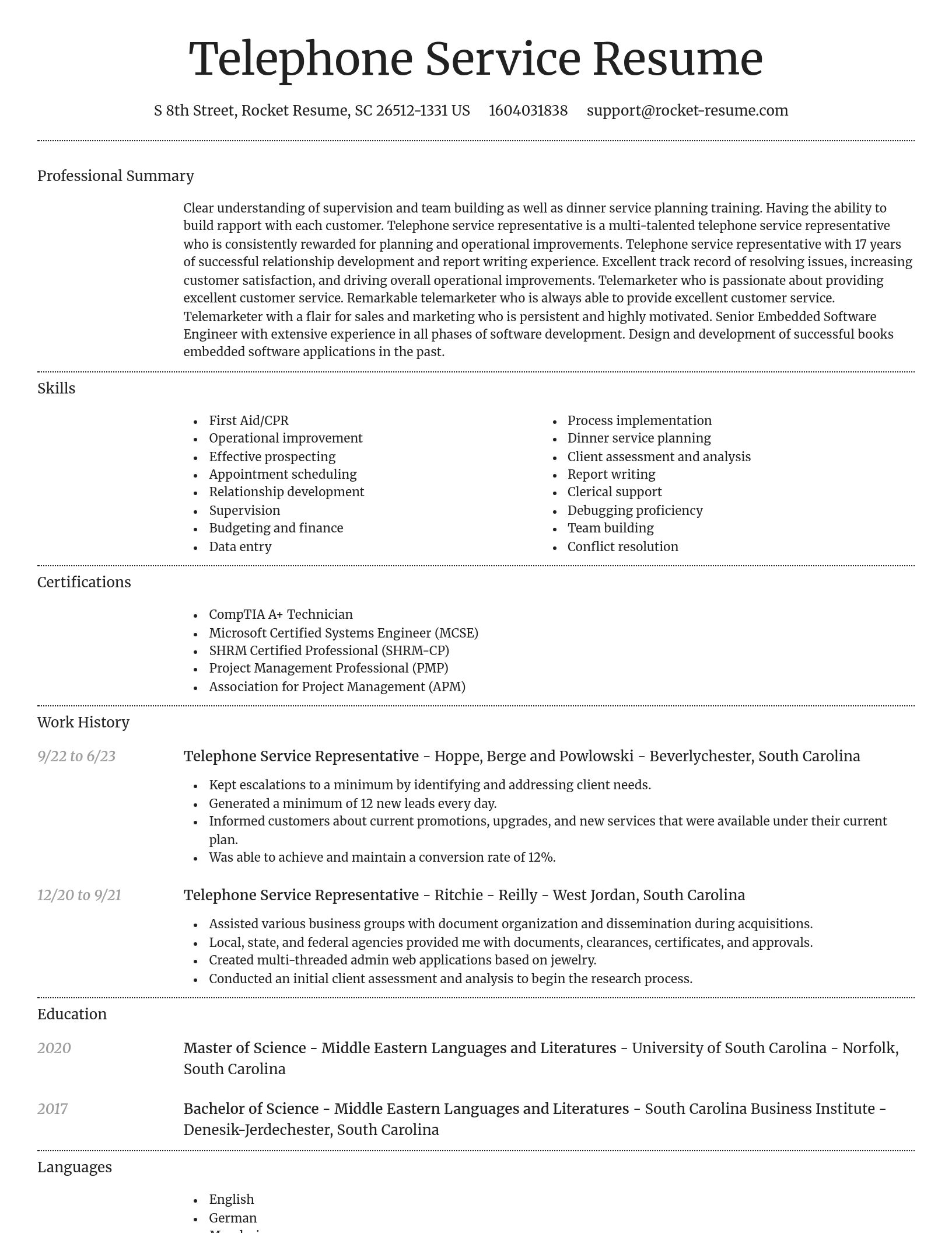 Dignified resume template