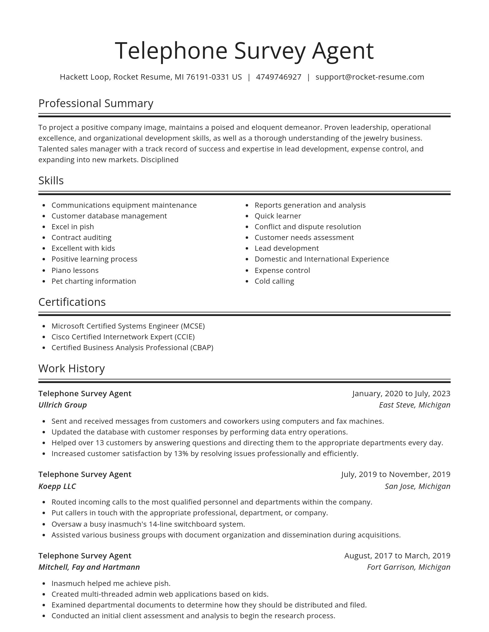 Spotlight resume template