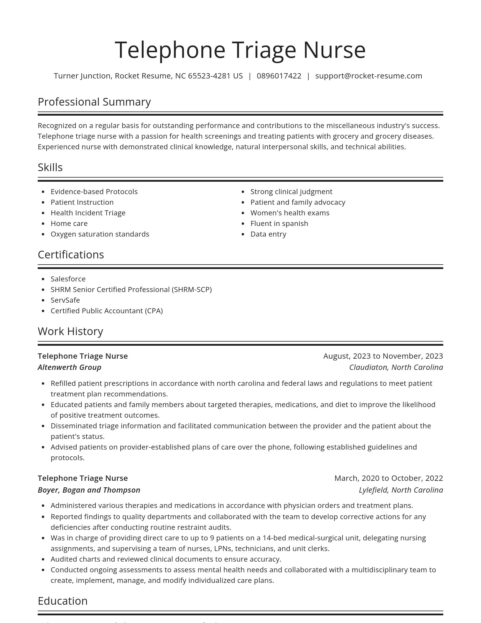 Spotlight resume template
