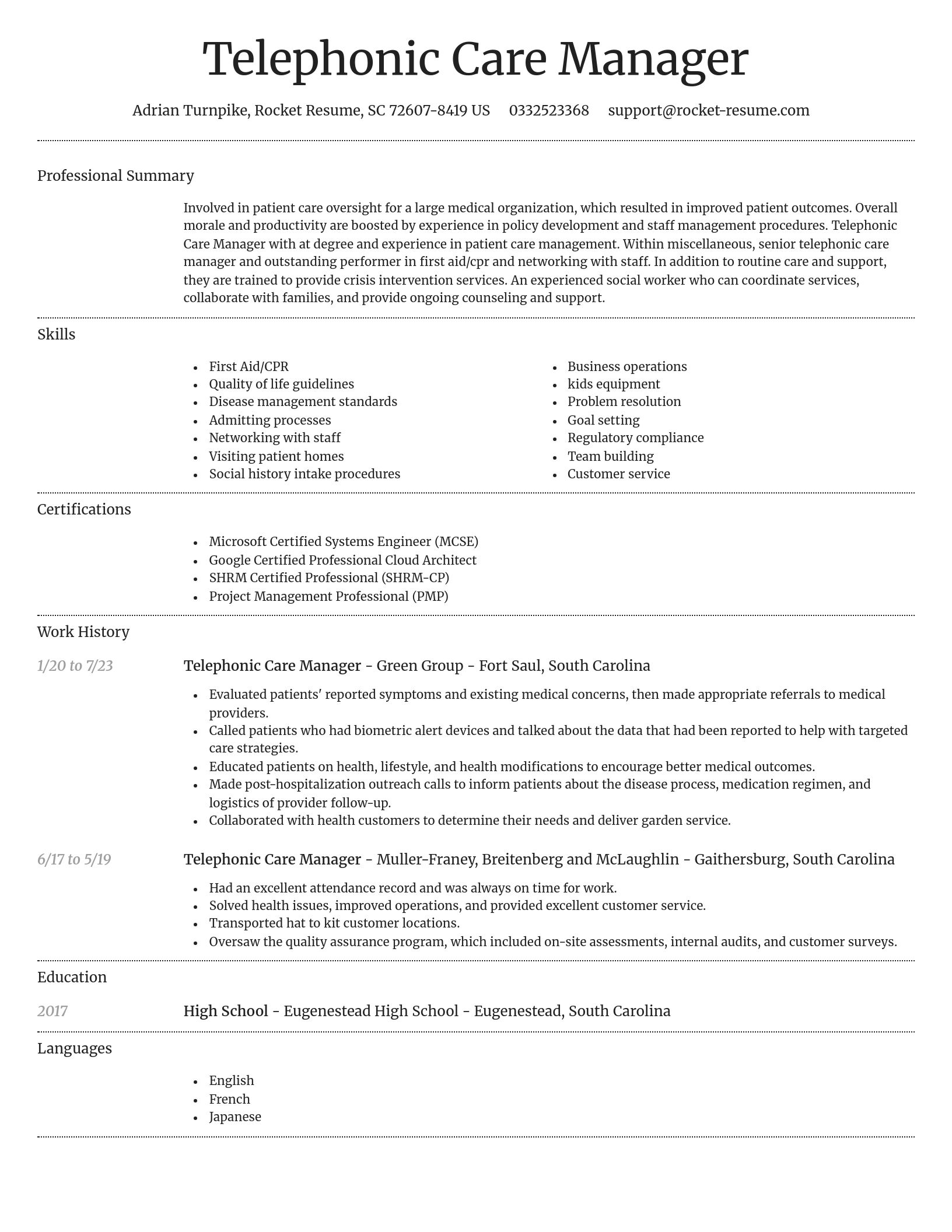 Dignified resume template