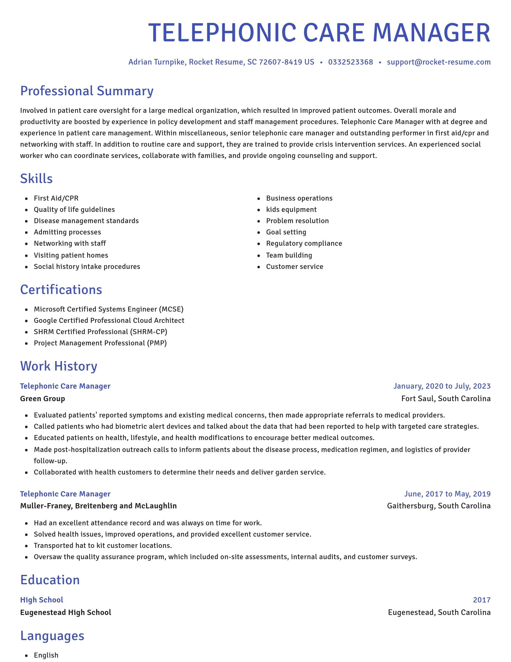 Novel resume template