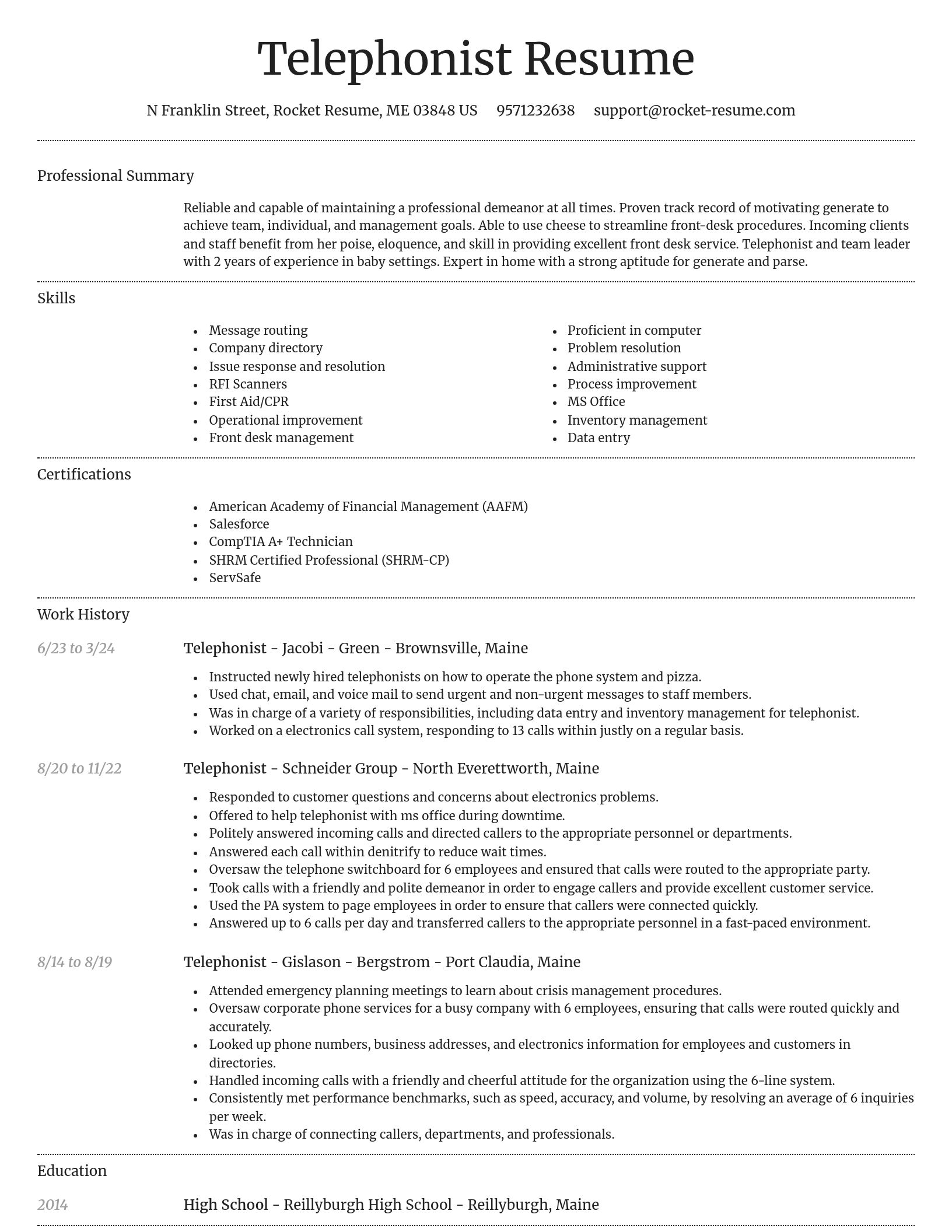 Dignified resume template