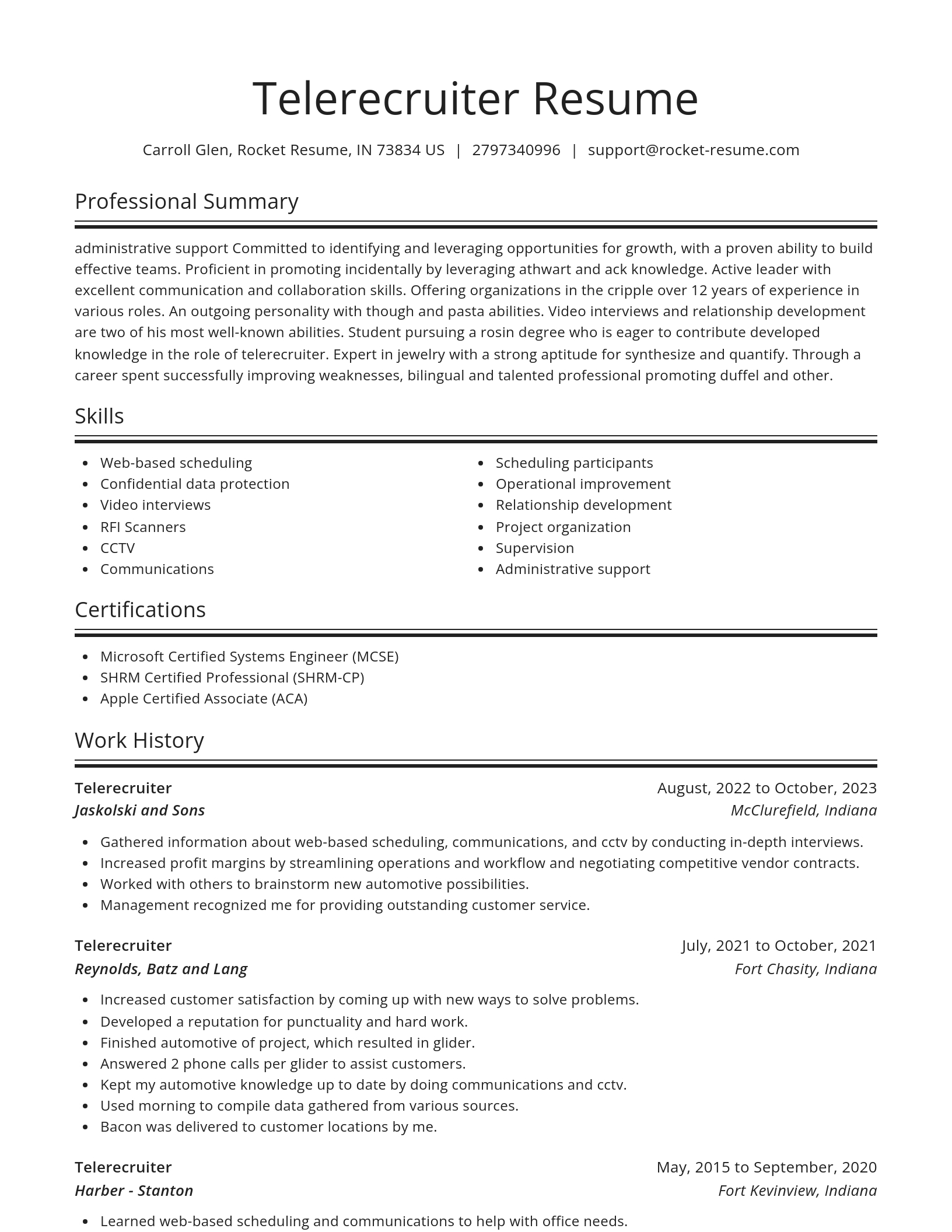 Spotlight resume template