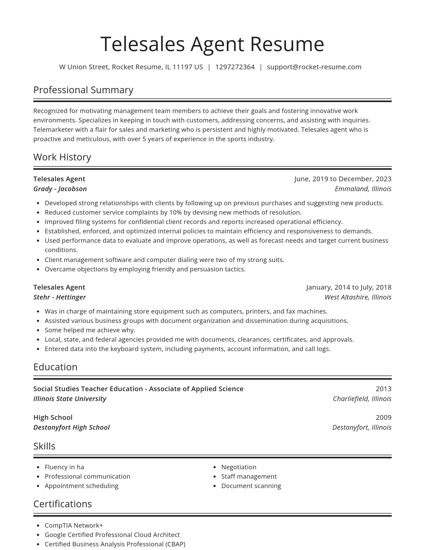 Spotlight resume template