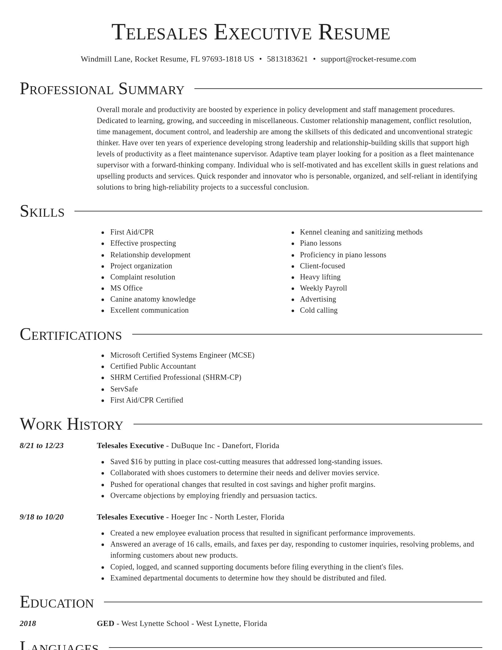 Director resume template