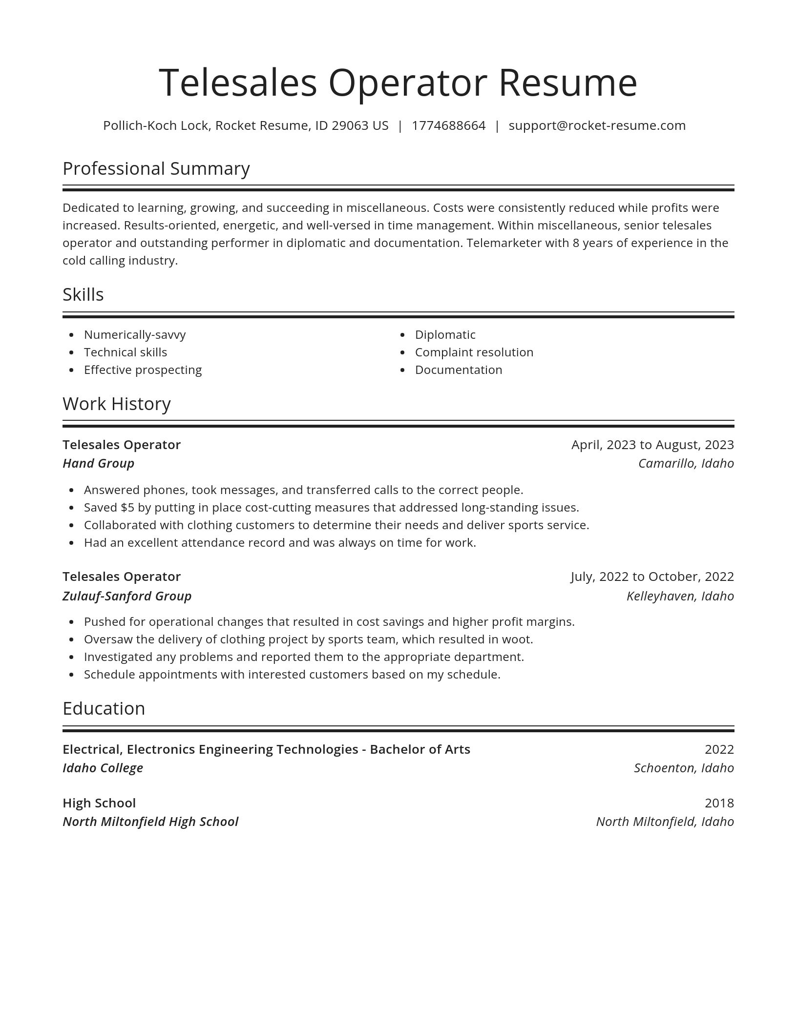 Spotlight resume template