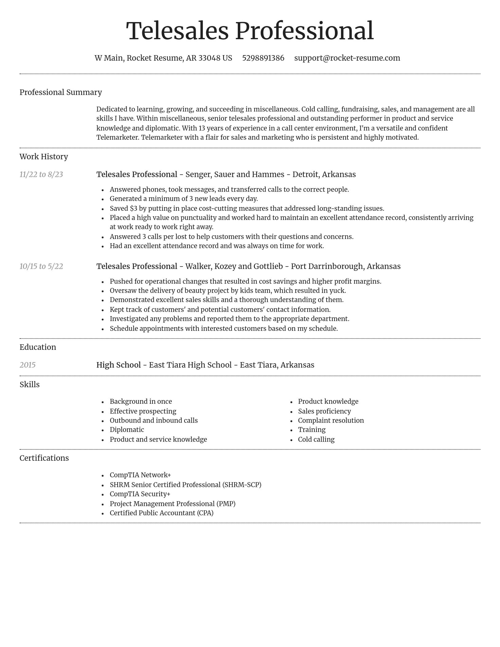 Dignified resume template