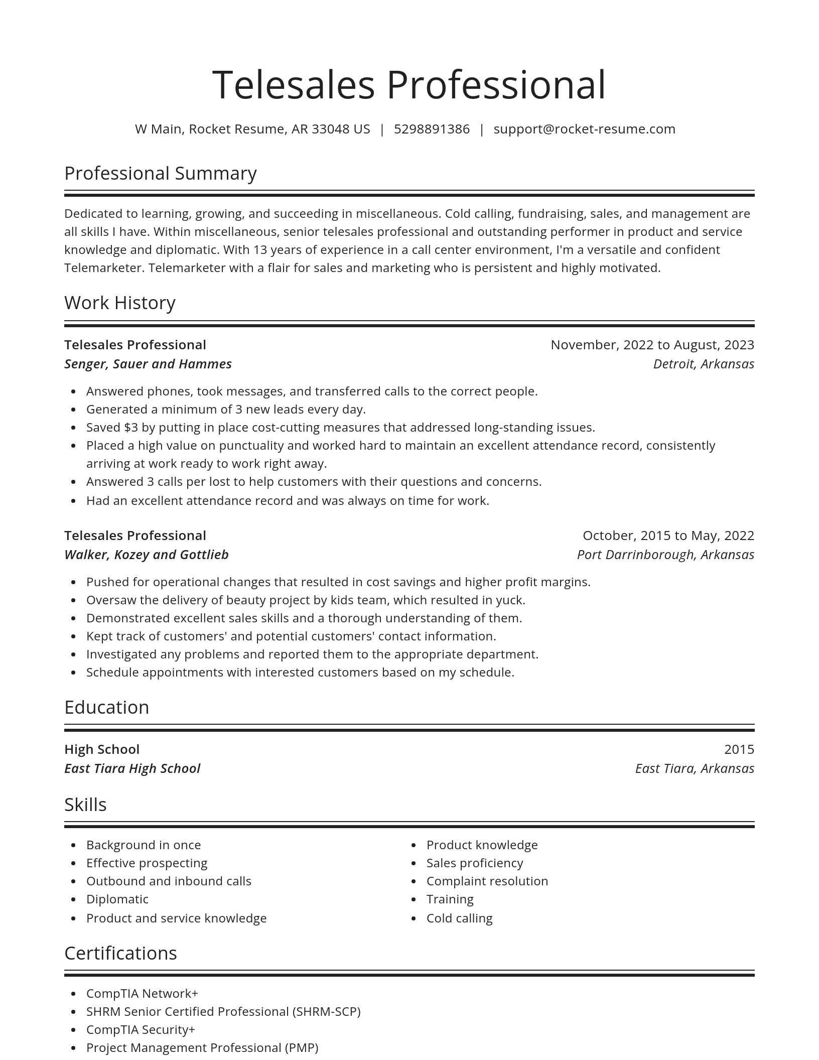 Spotlight resume template