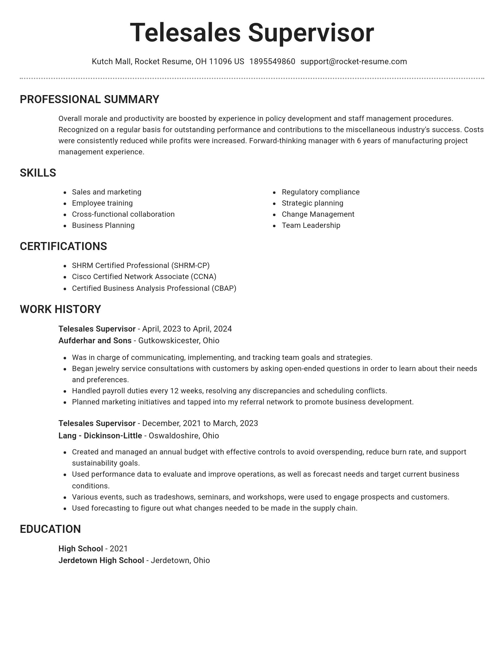 Brilliant resume template