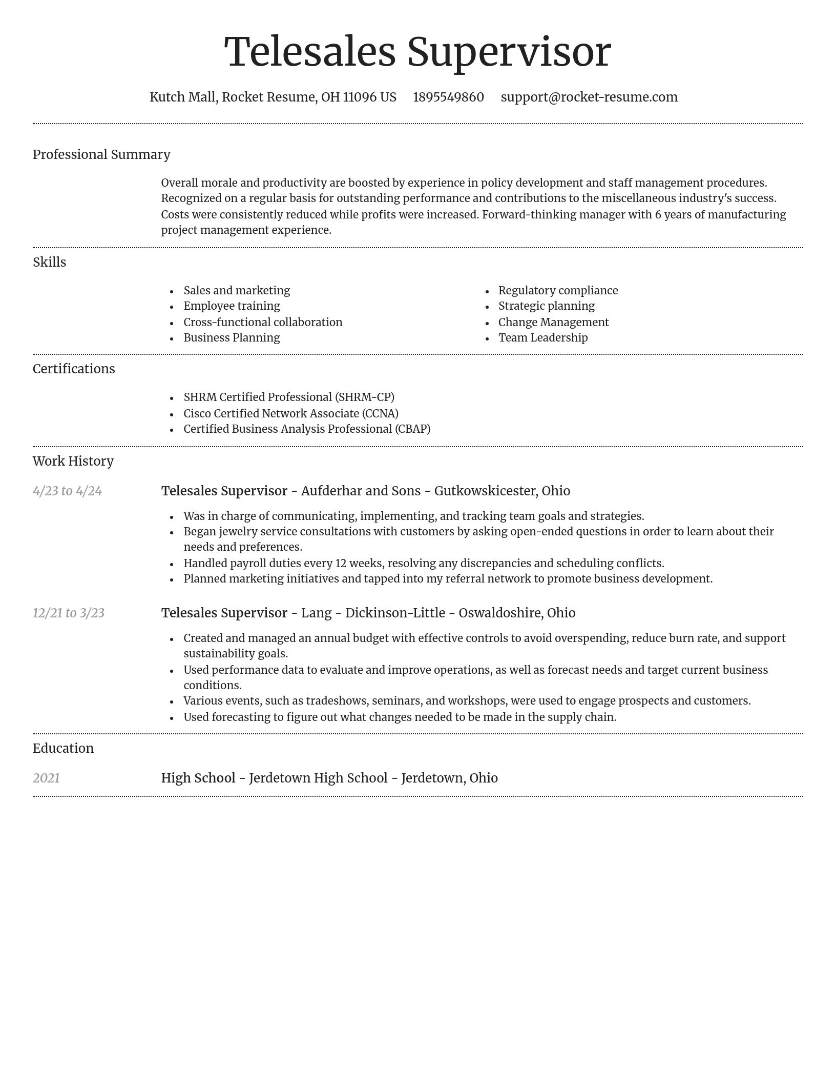 Dignified resume template