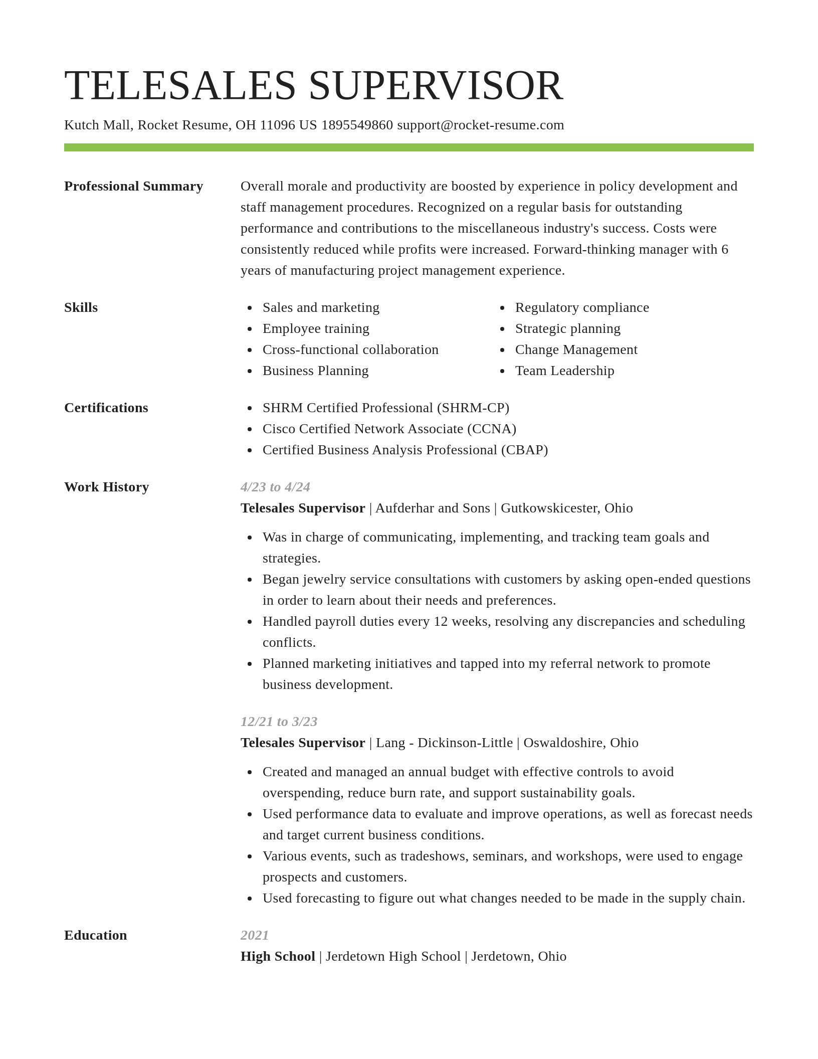 Smart resume template
