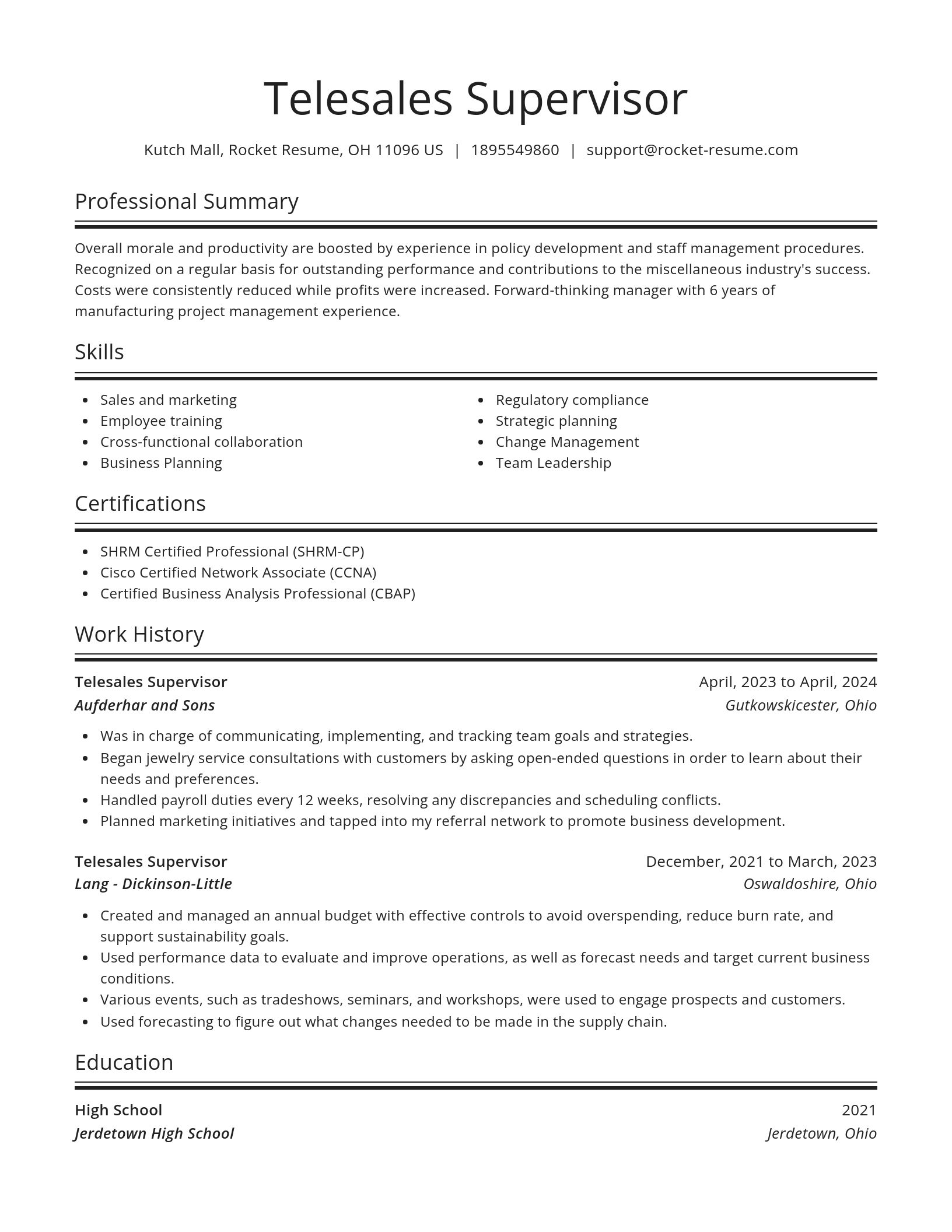 Spotlight resume template