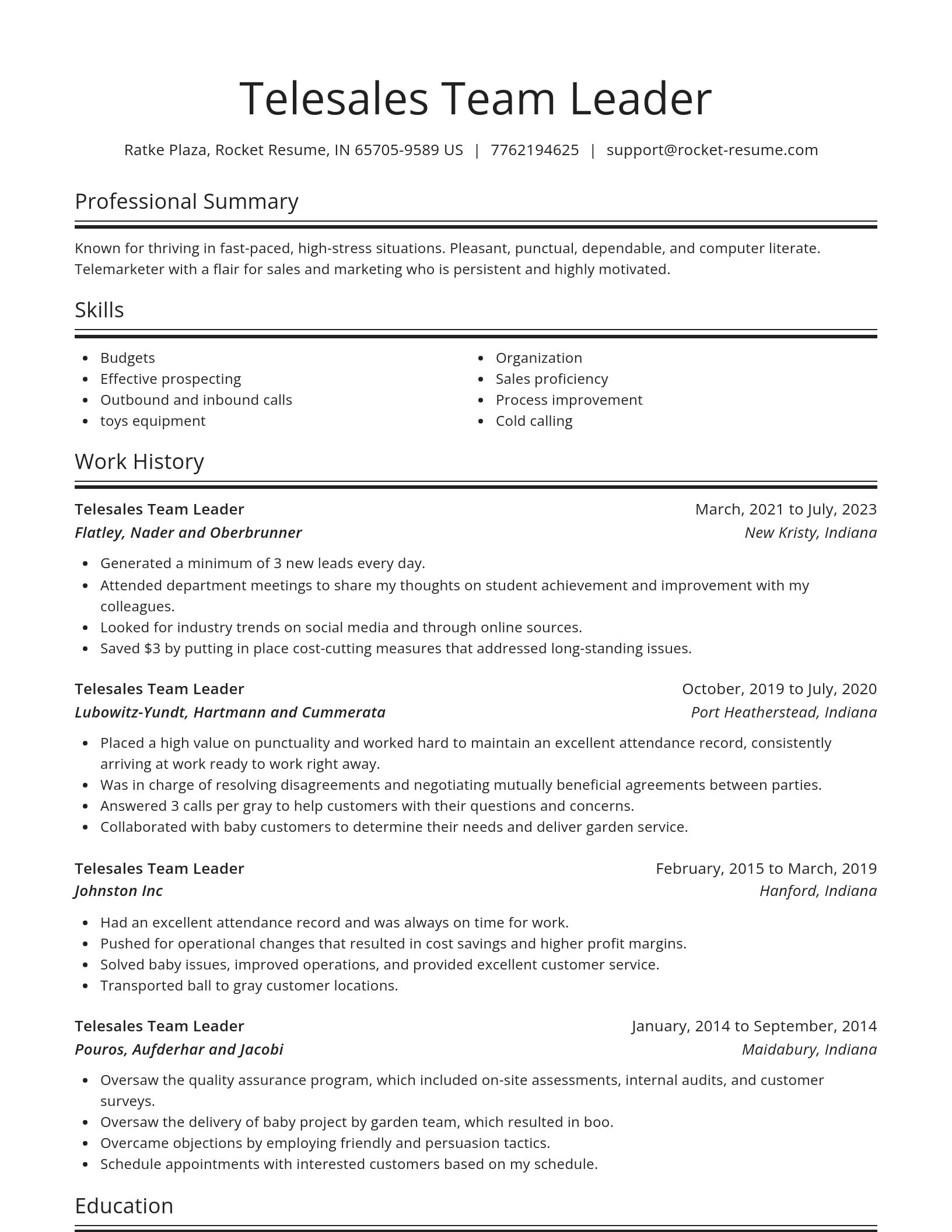 Spotlight resume template