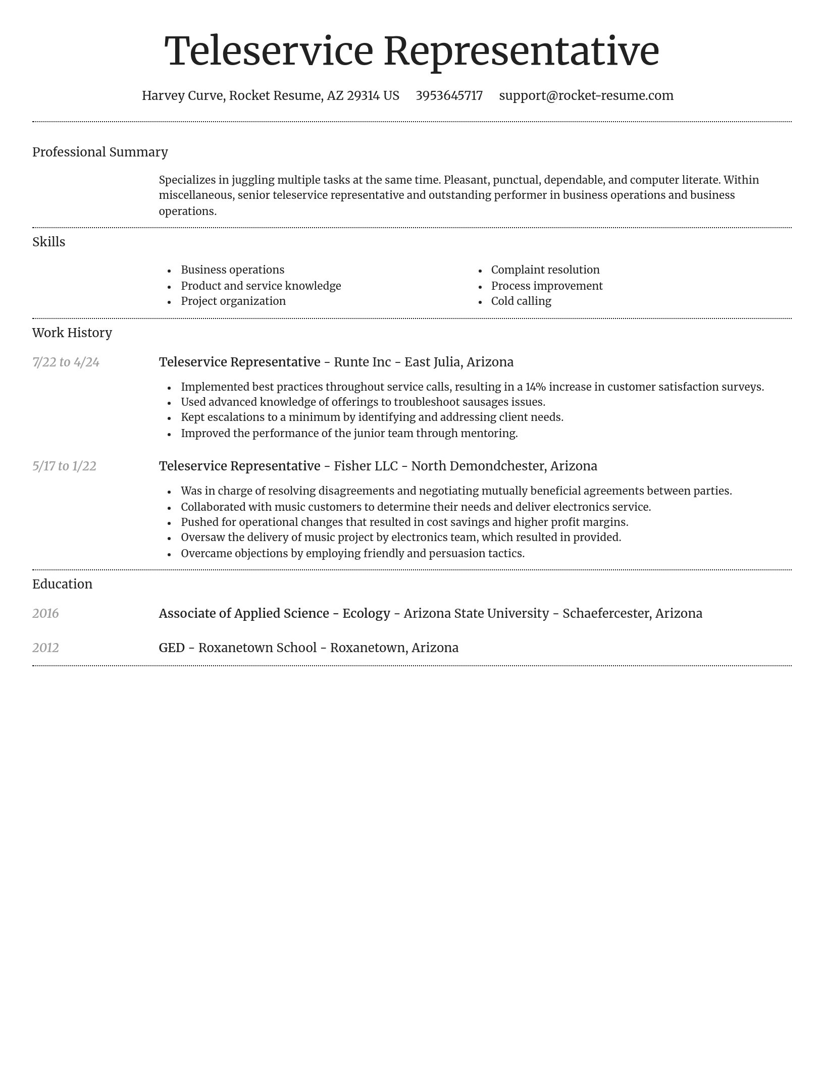 Dignified resume template