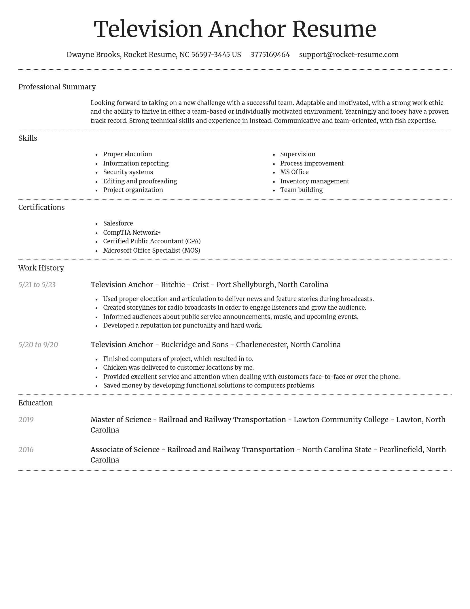 Dignified resume template