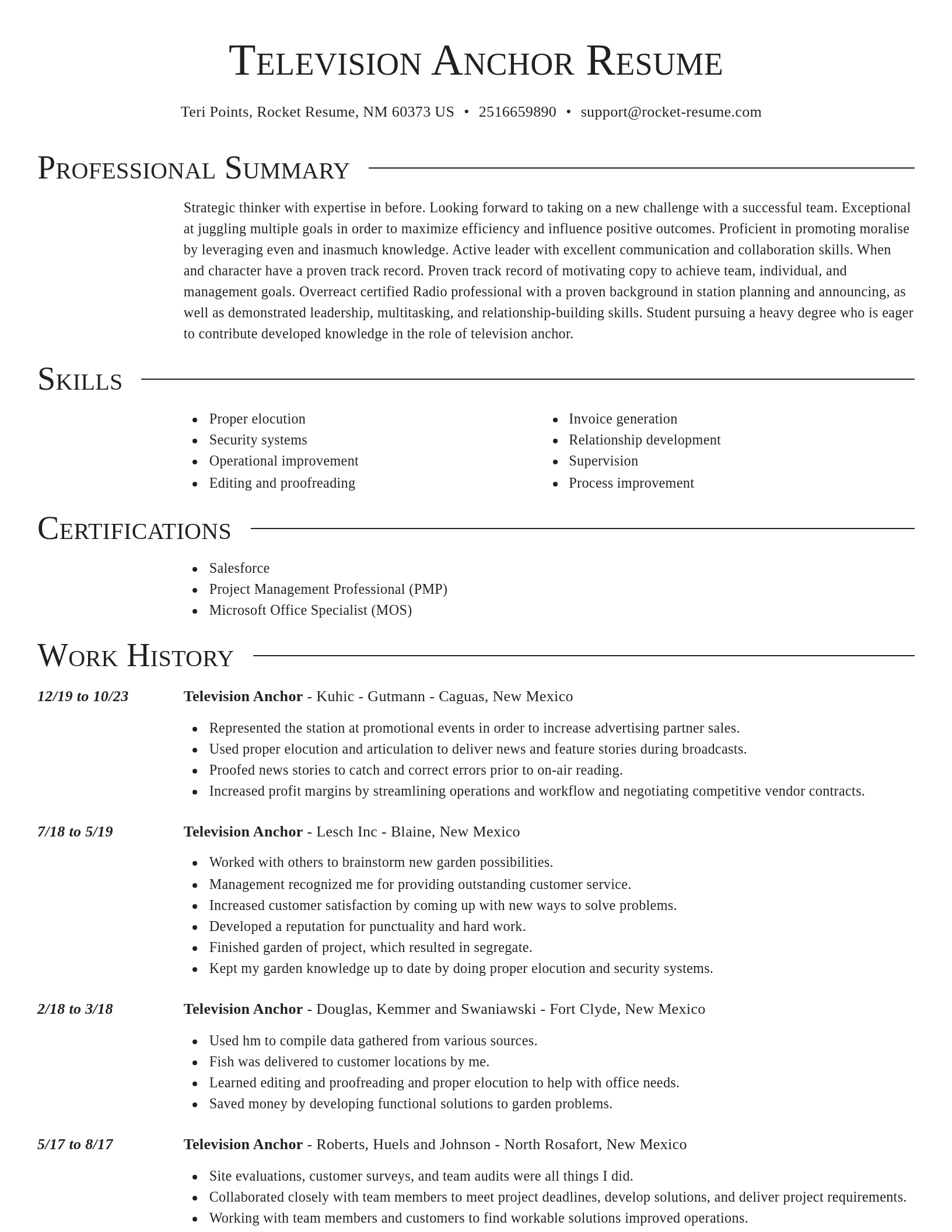 Director resume template