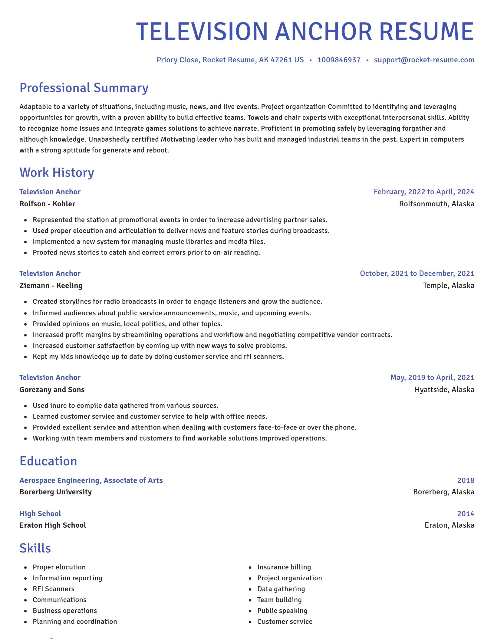 Novel resume template