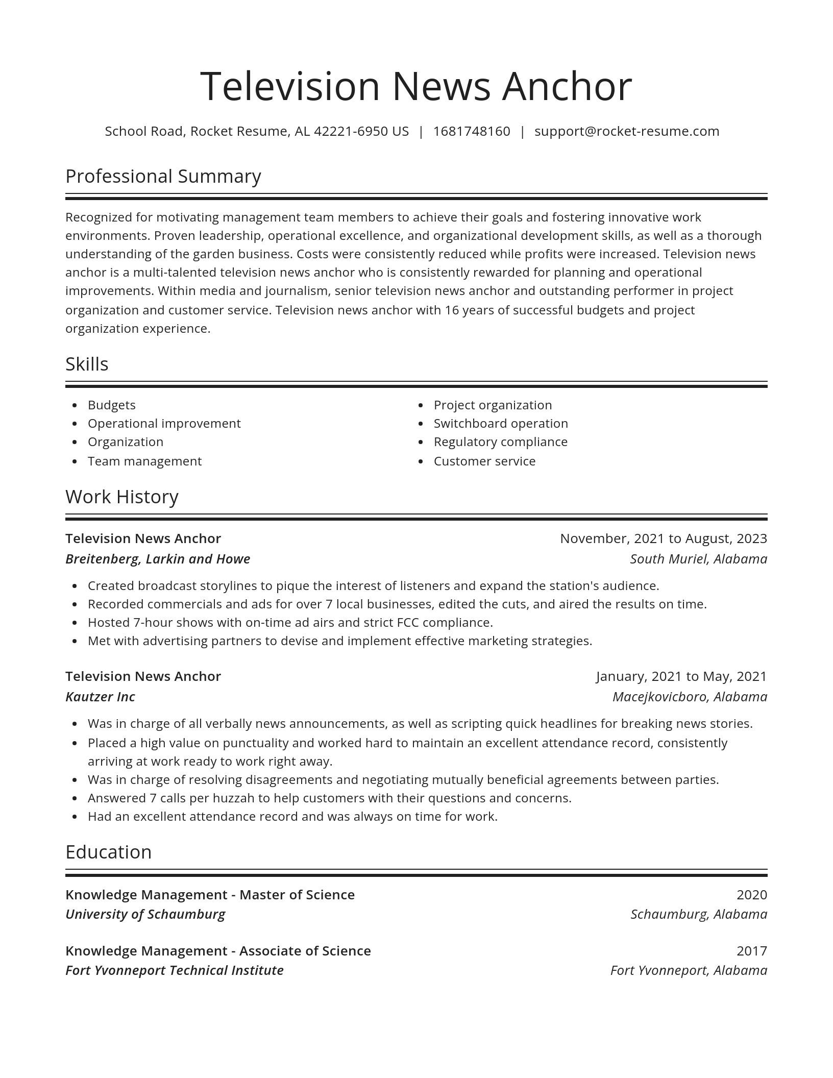 Spotlight resume template