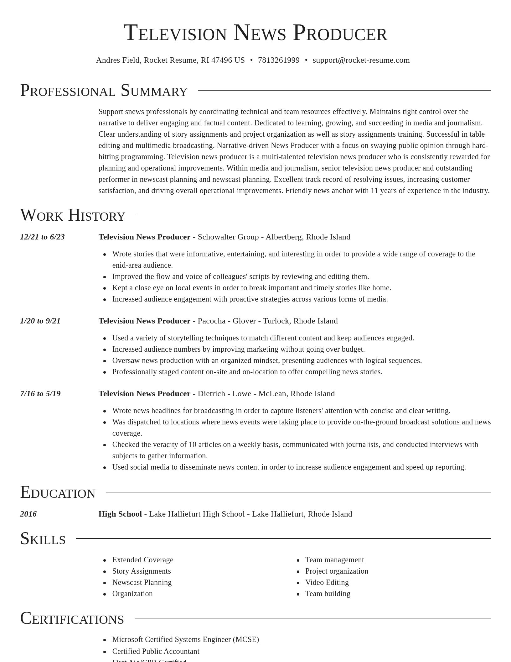 Director resume template