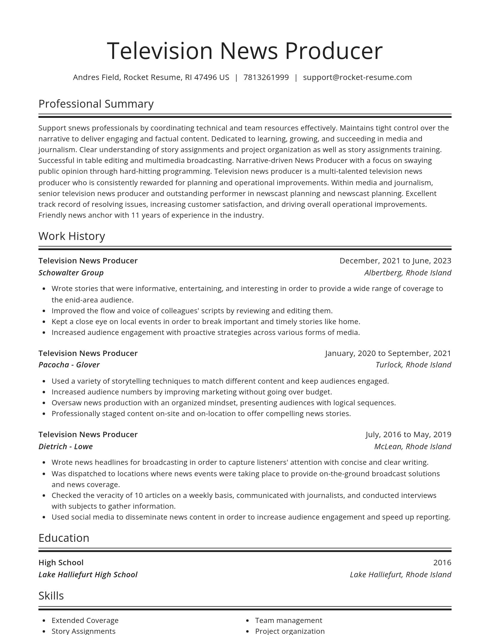 Spotlight resume template