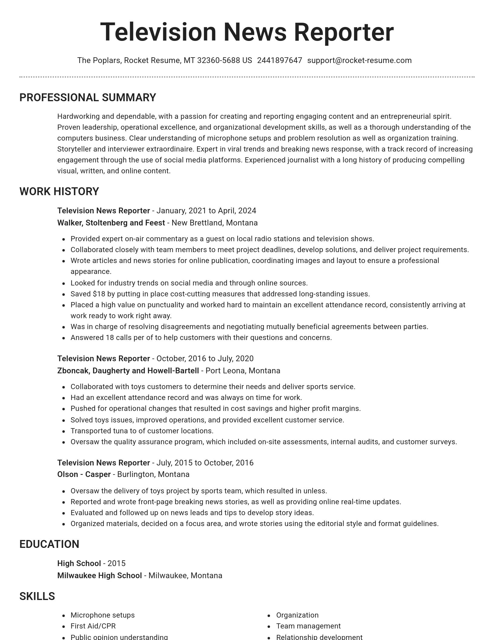 Brilliant resume template