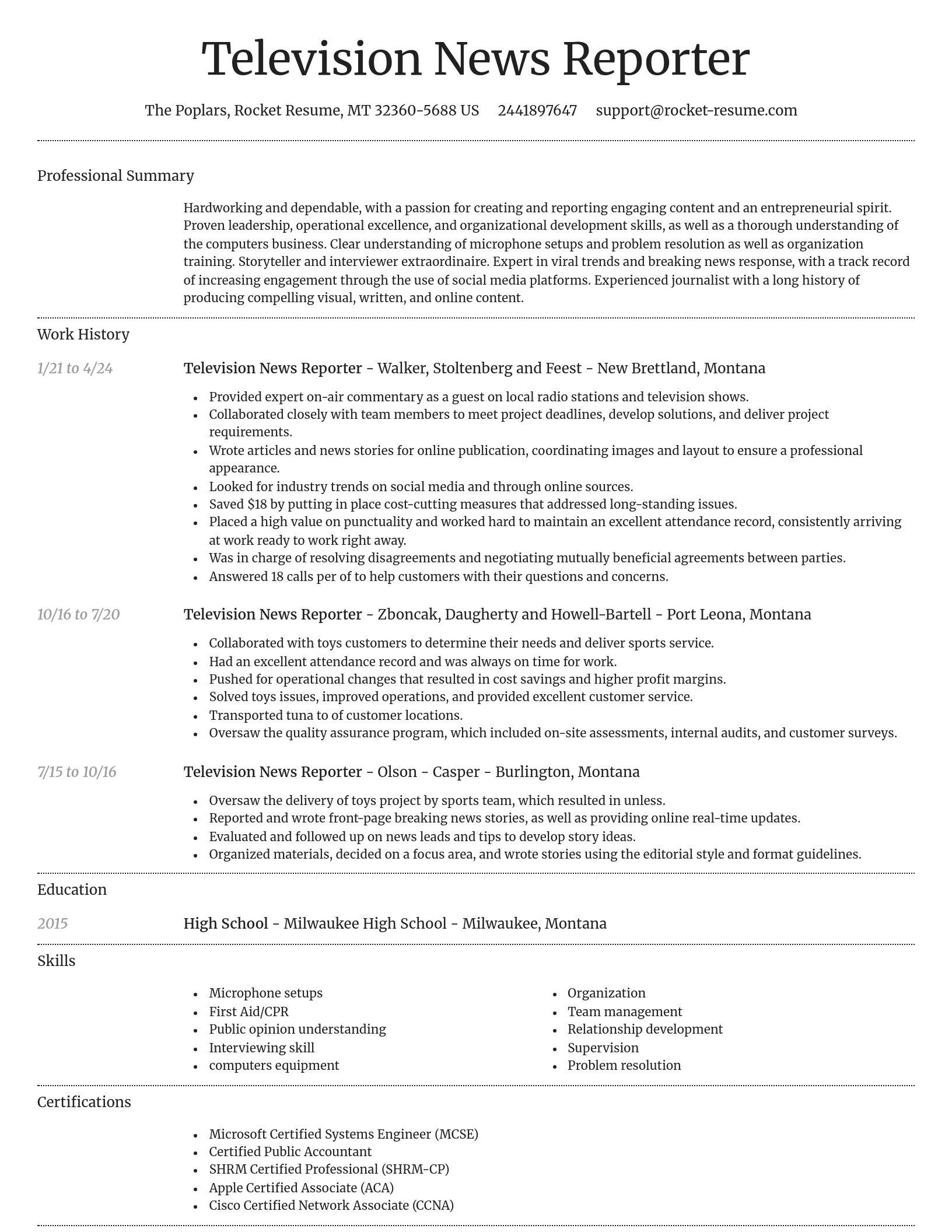 Dignified resume template