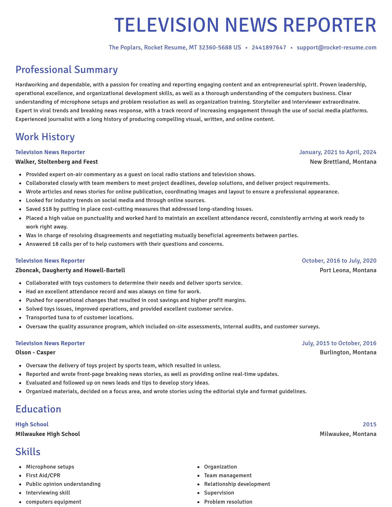Novel resume template