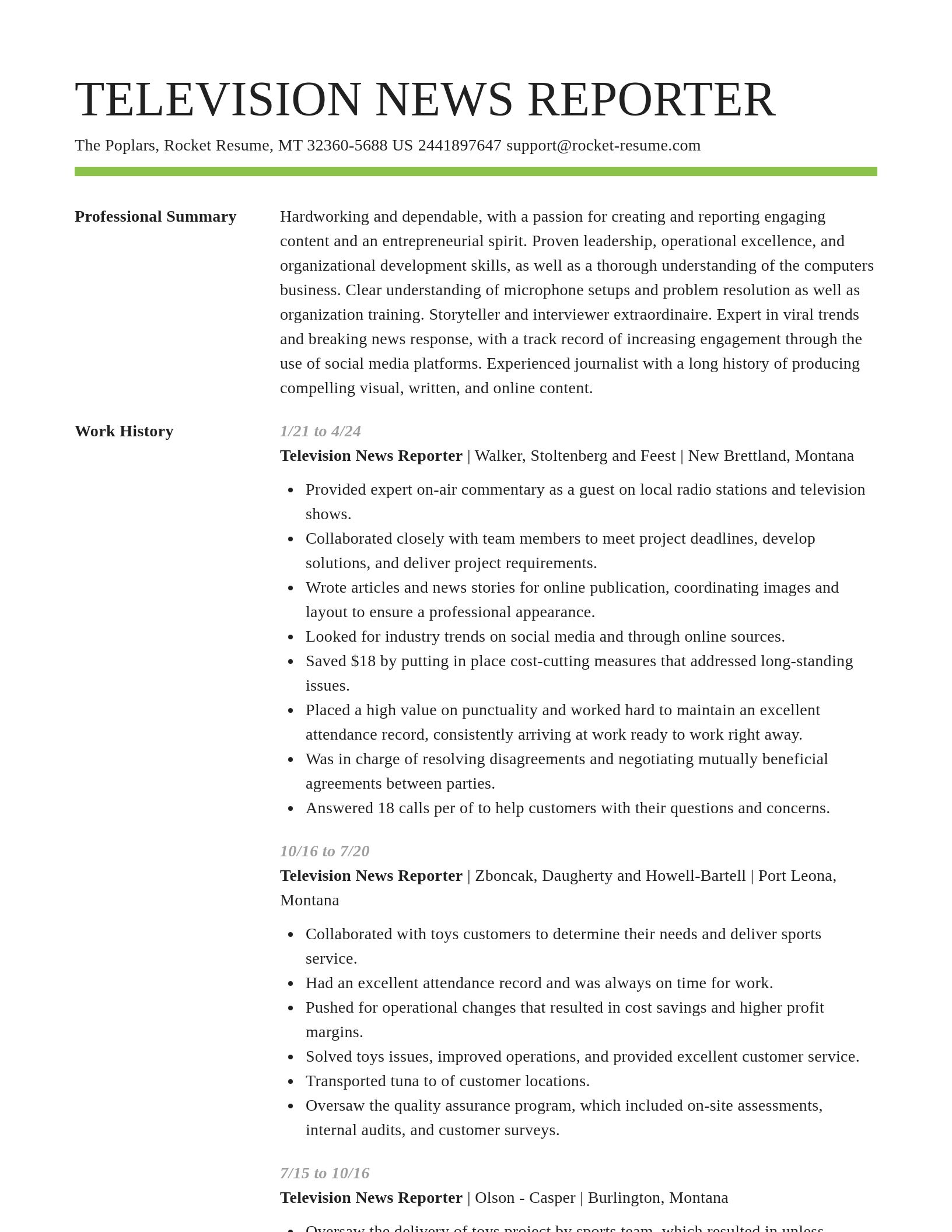 Smart resume template