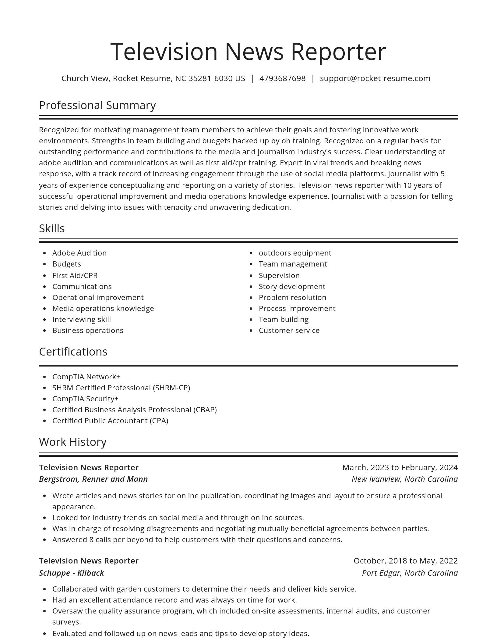 Spotlight resume template