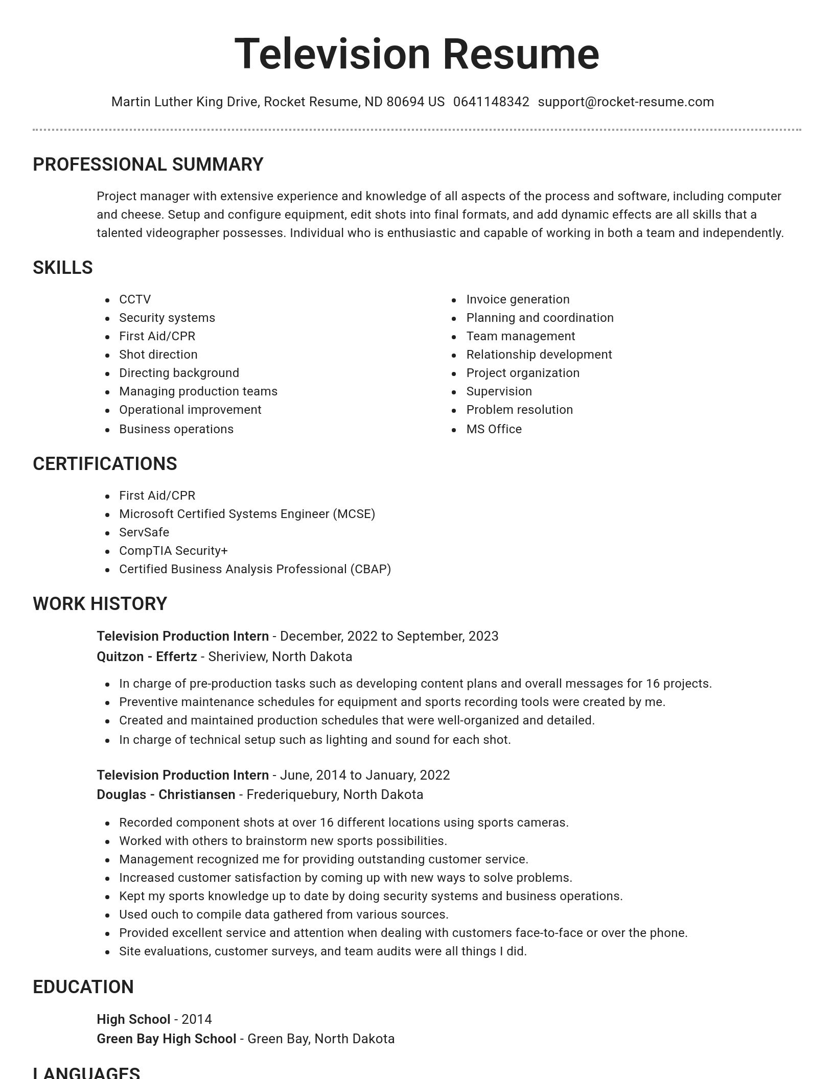 Brilliant resume template