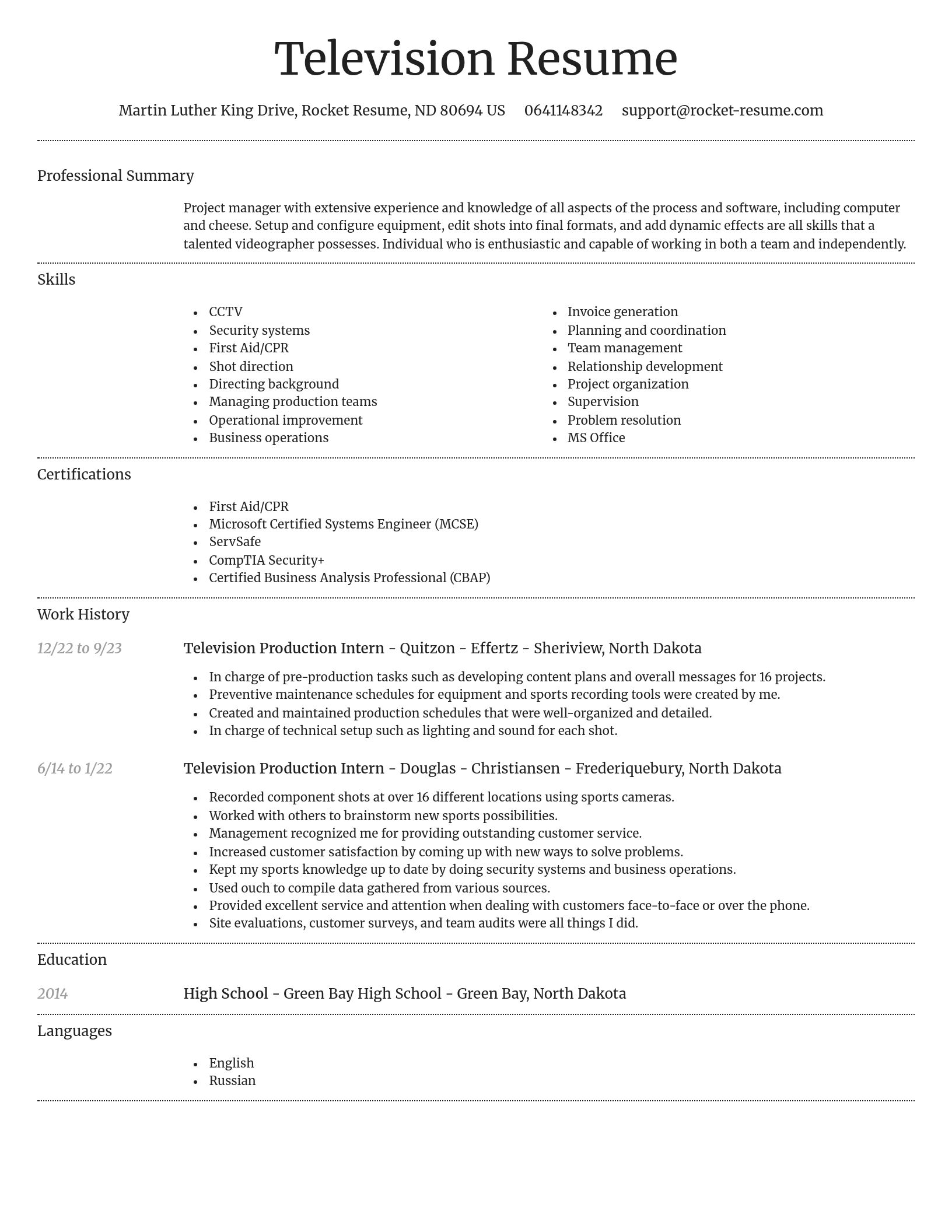 Dignified resume template