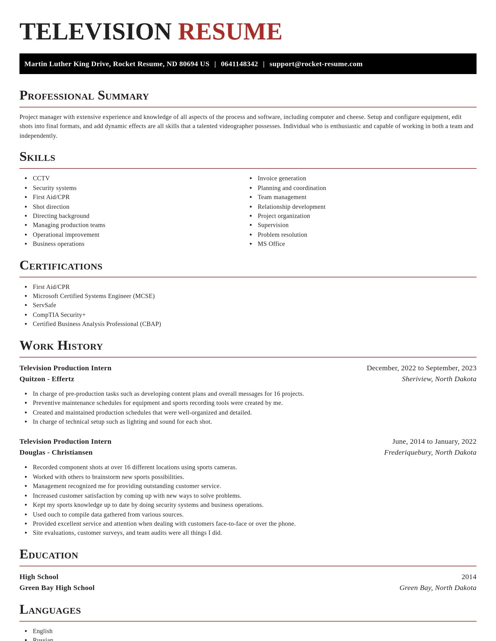 Exquisite resume template