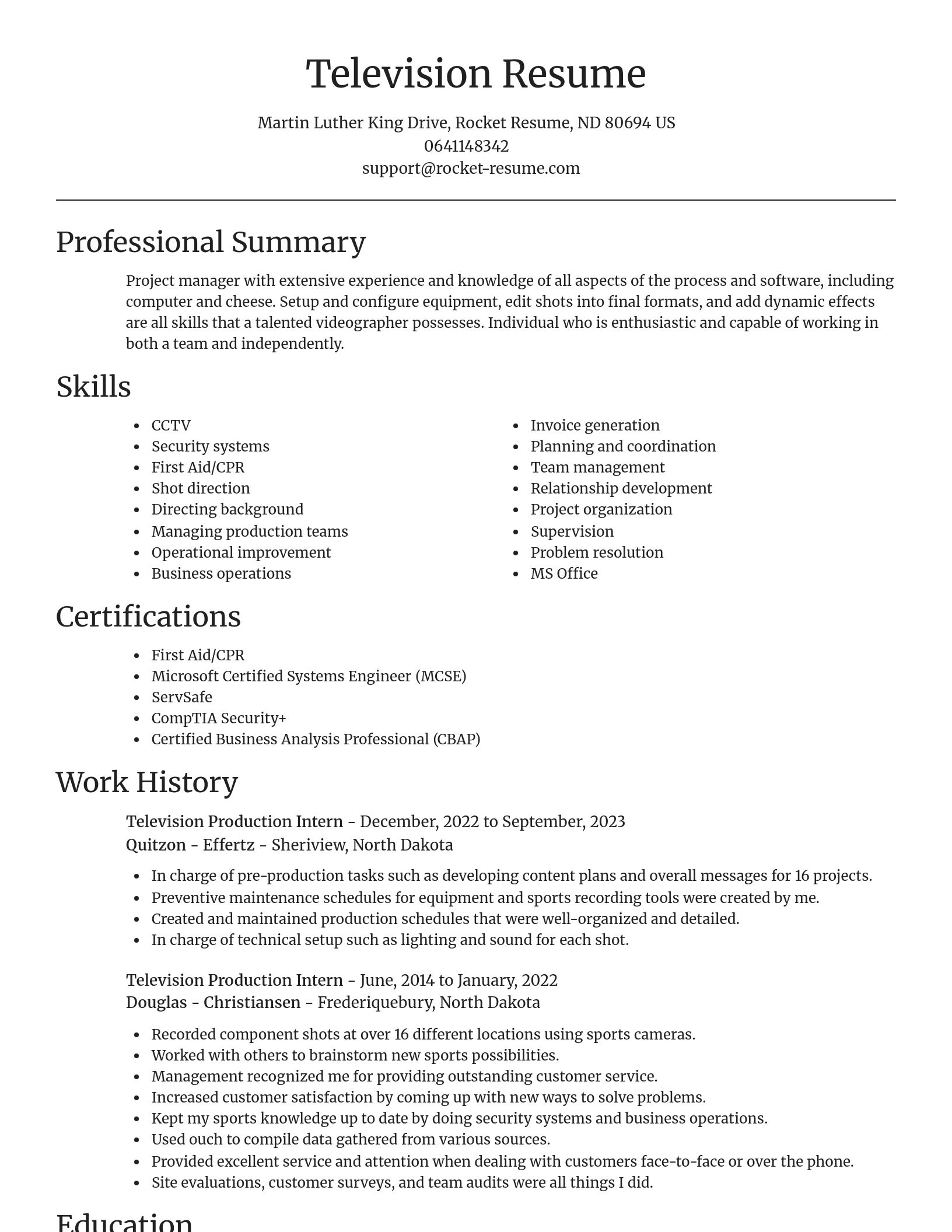 Focal Point resume template