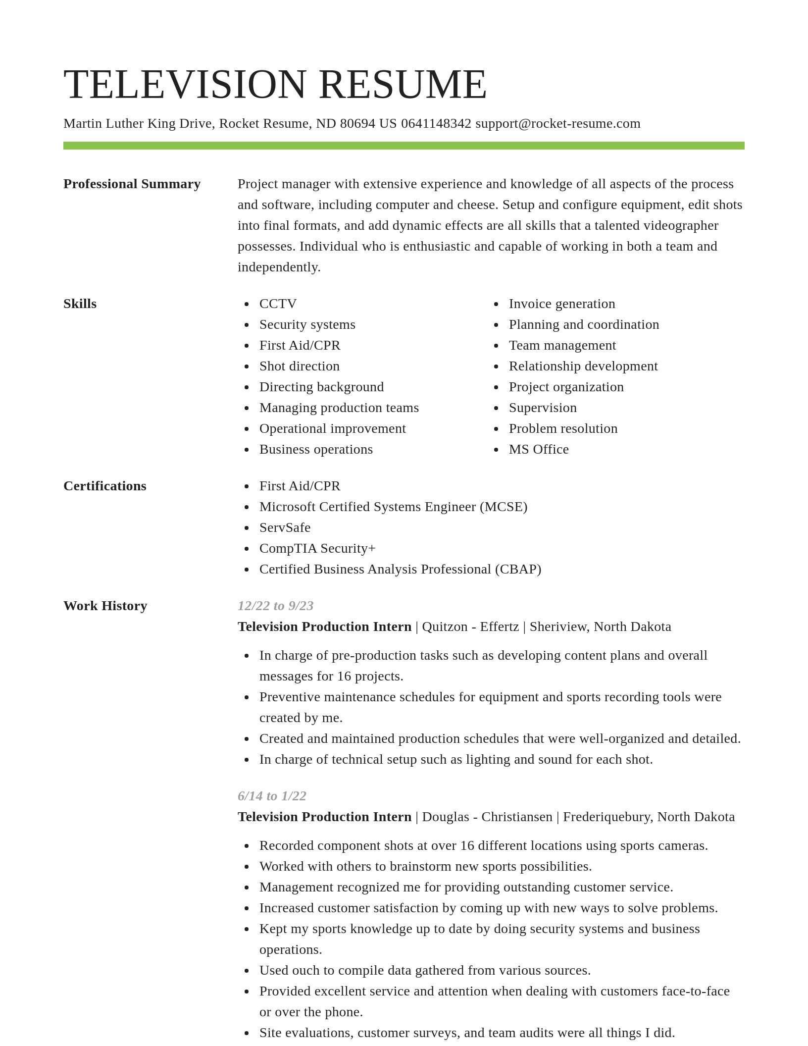 Smart resume template
