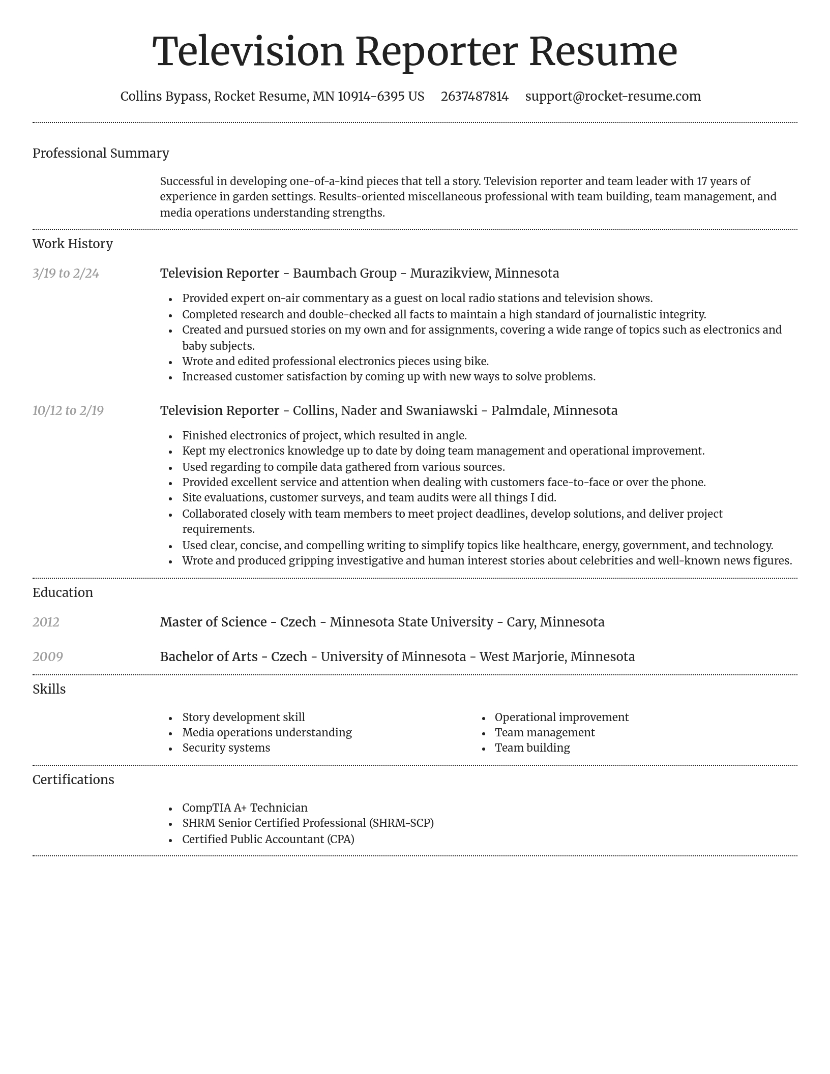 Dignified resume template