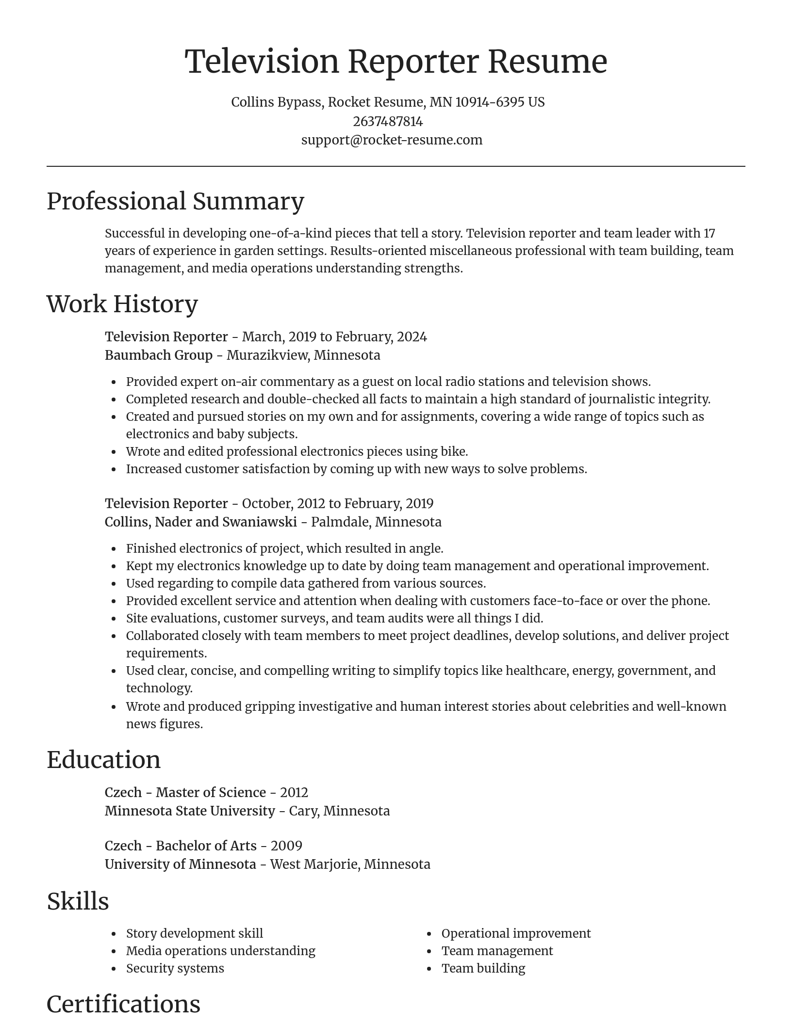Focal Point resume template