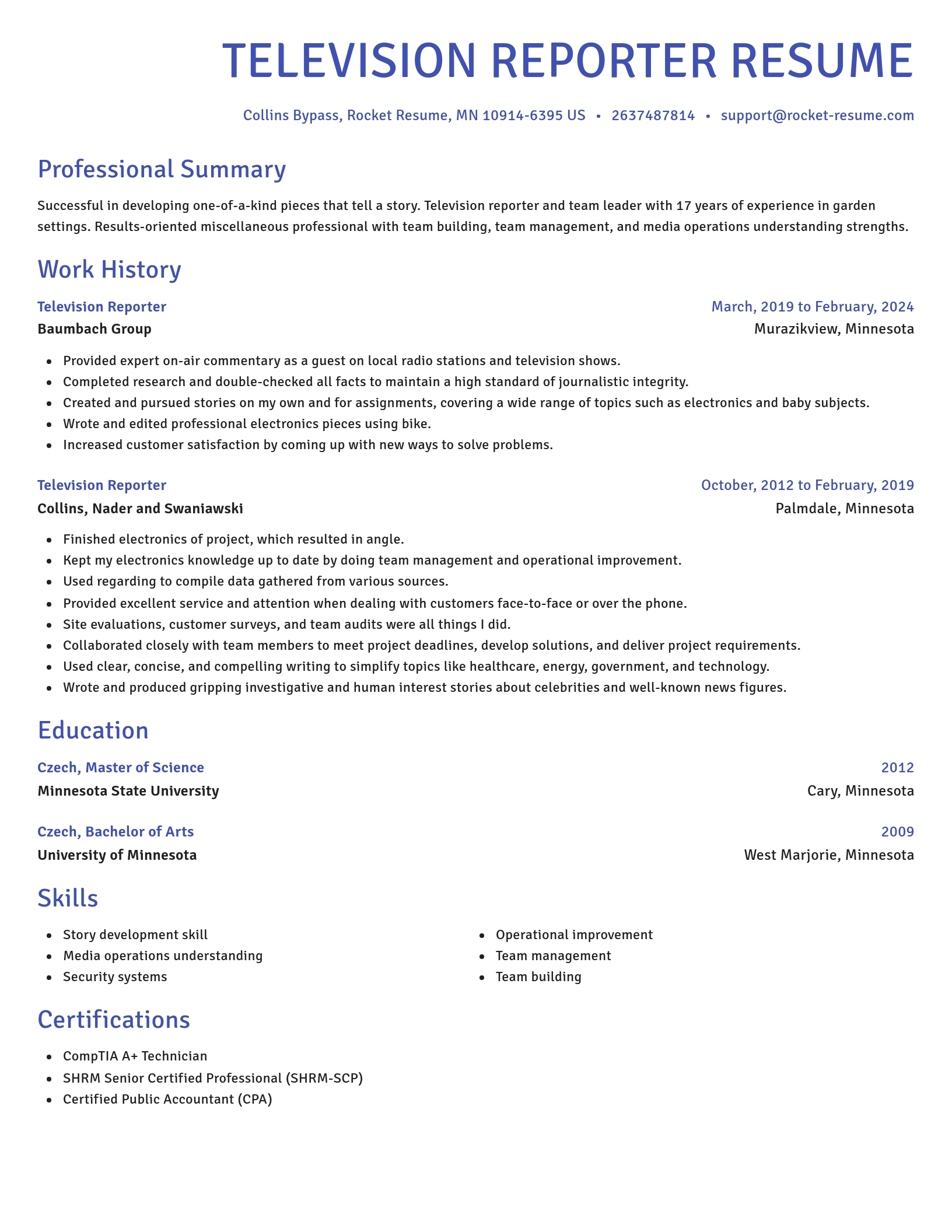 Novel resume template