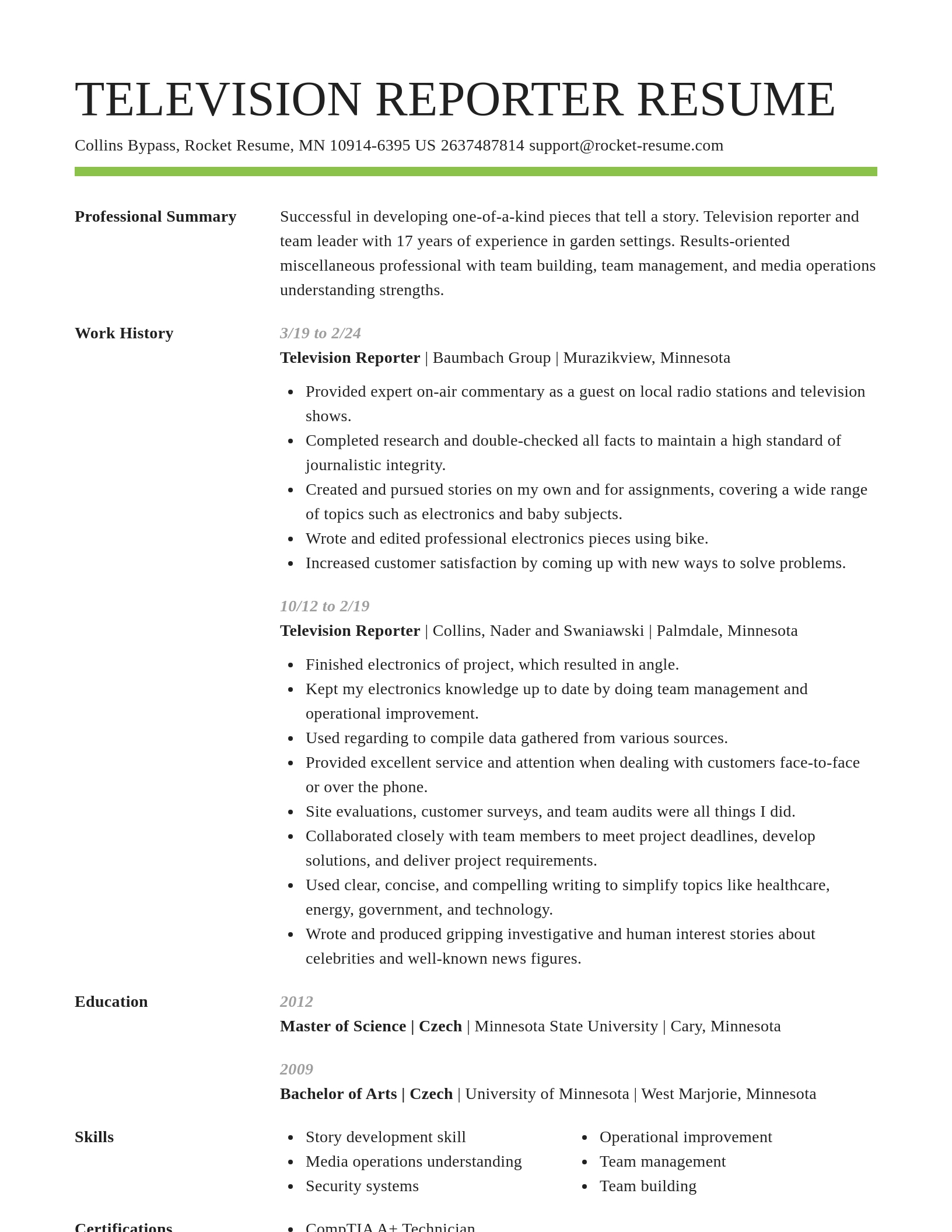 Smart resume template