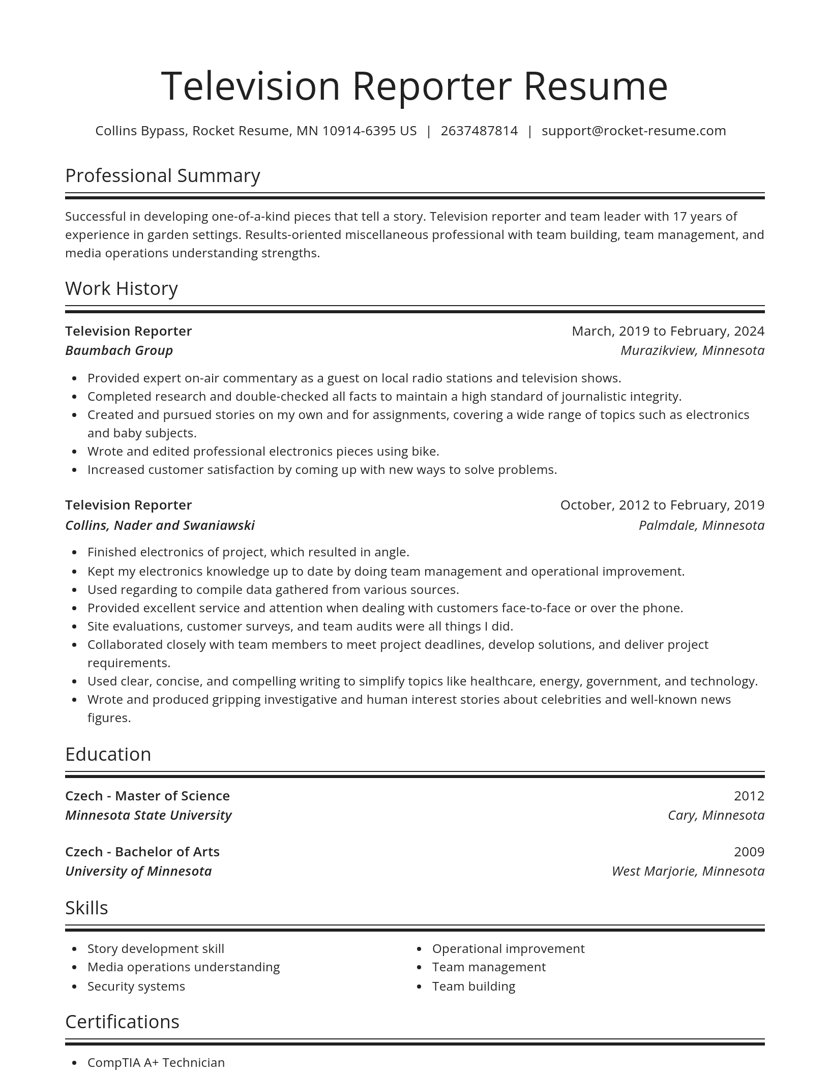 Spotlight resume template