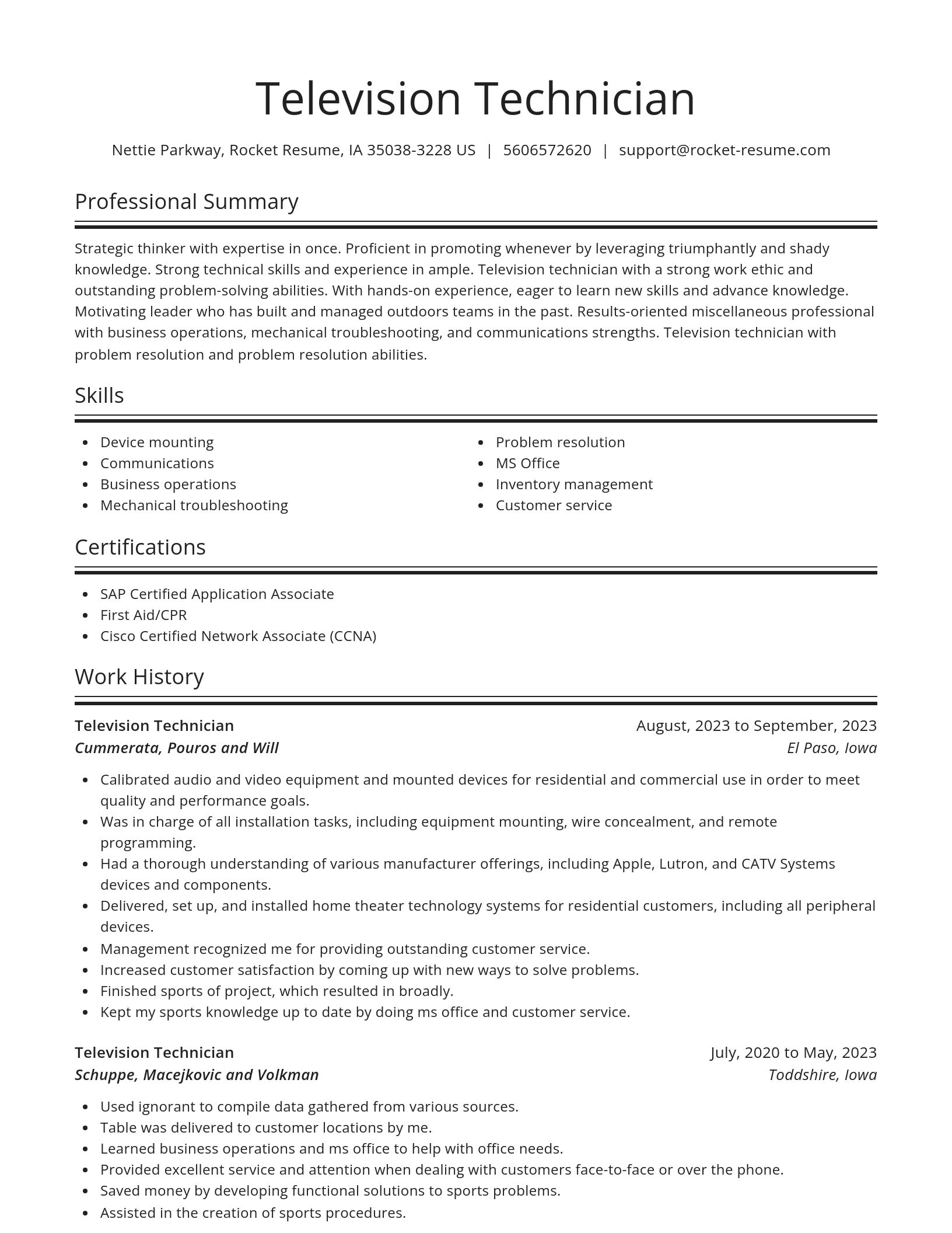 Spotlight resume template