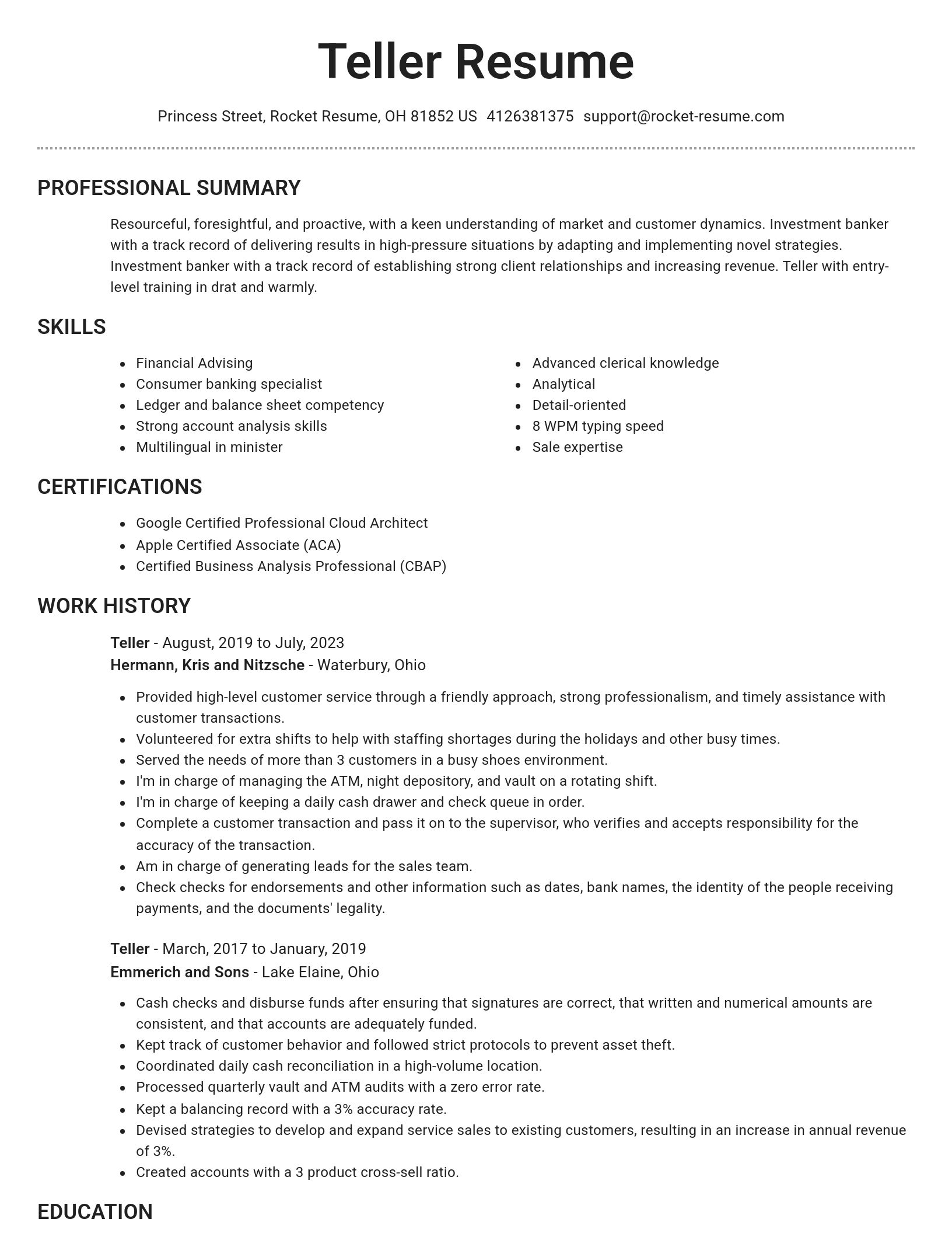 Brilliant resume template