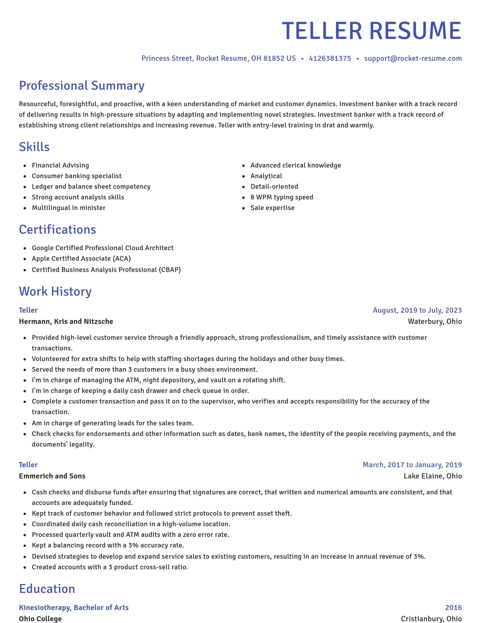 Novel resume template