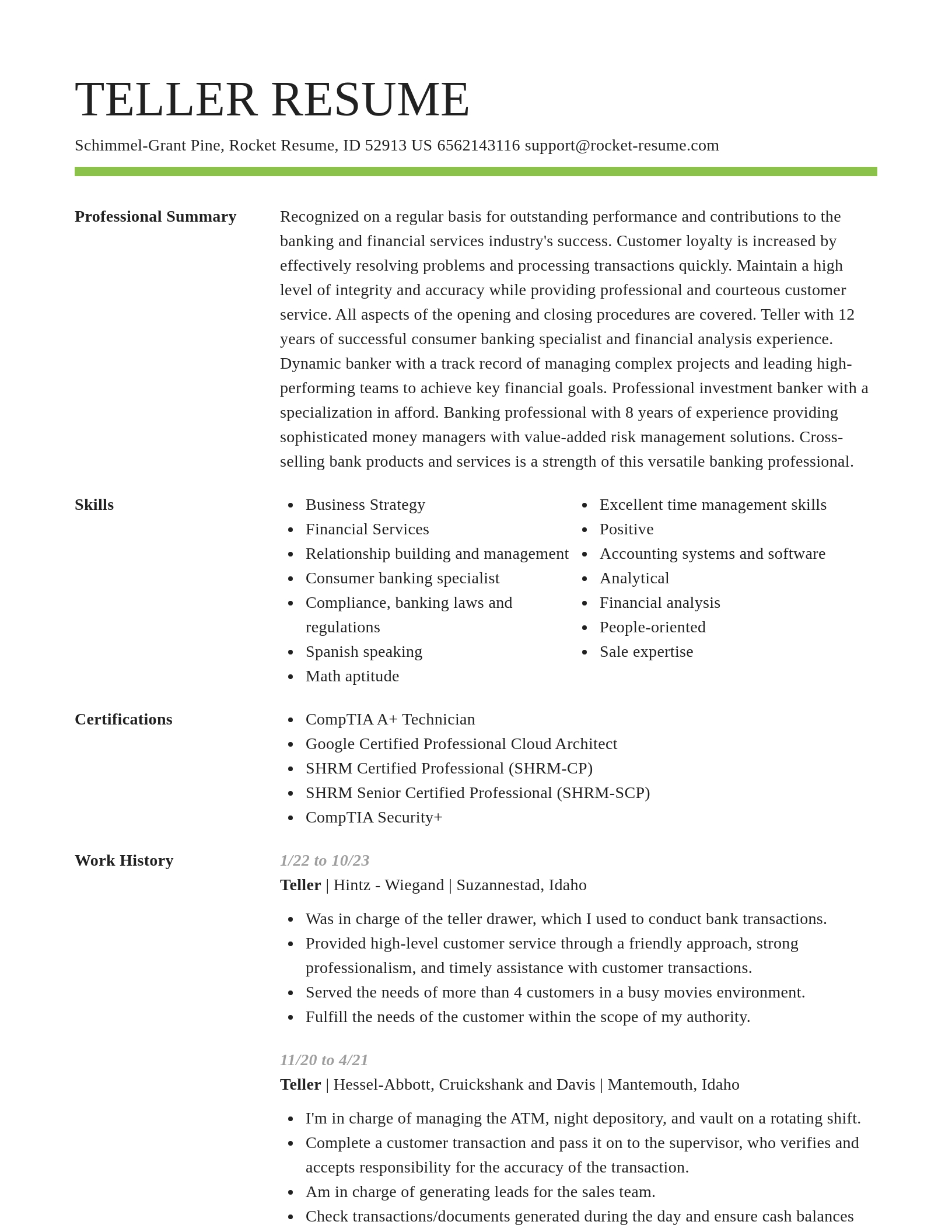 Smart resume template