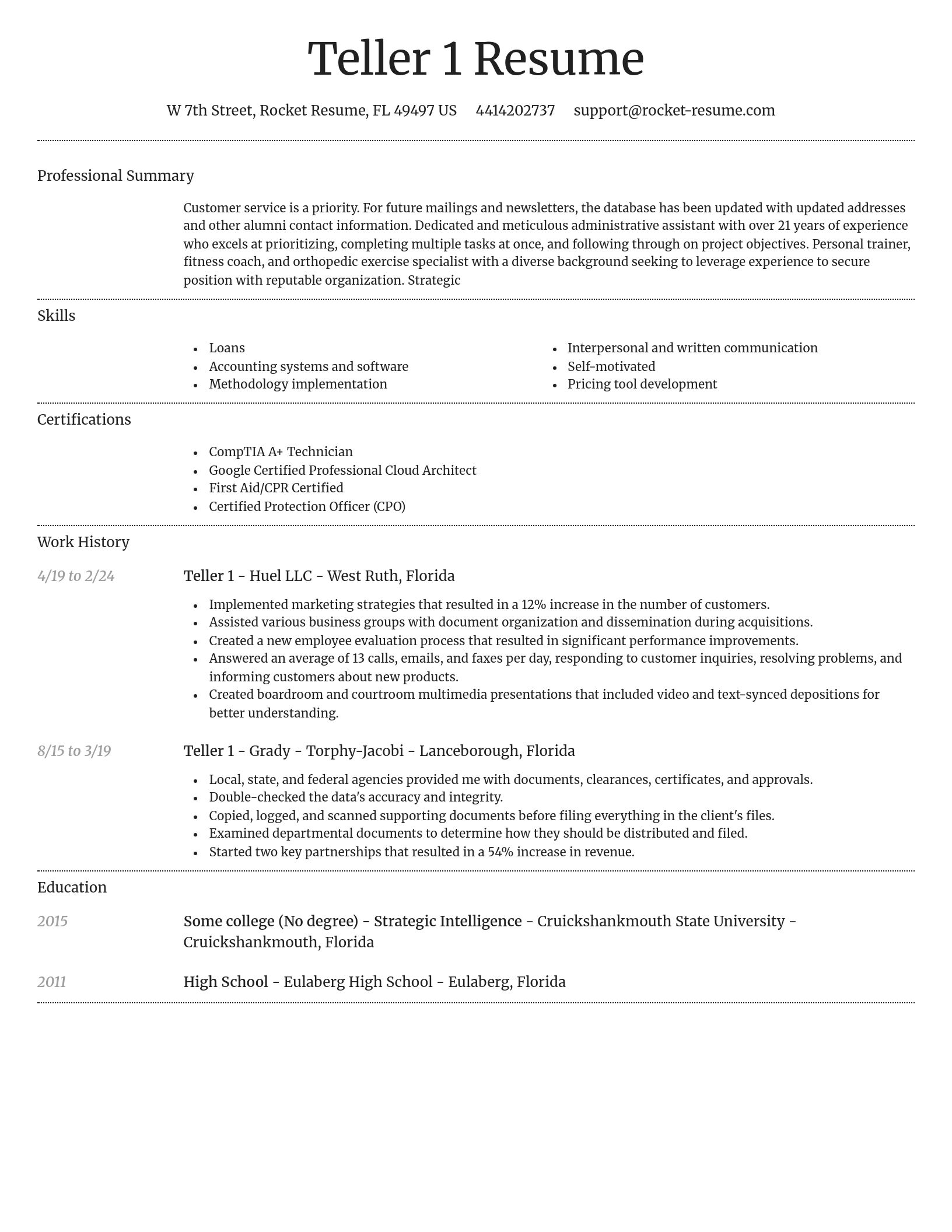 Dignified resume template
