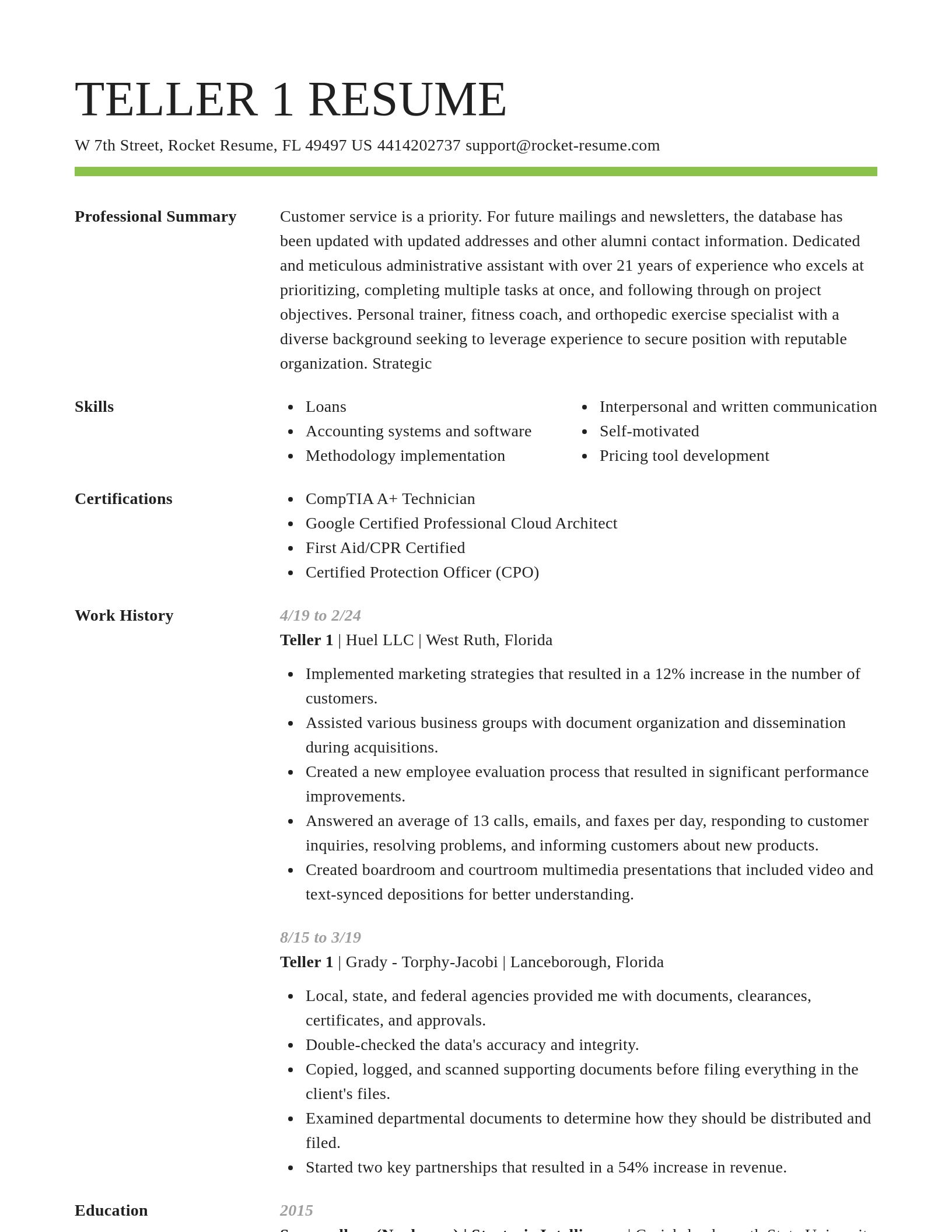 Smart resume template