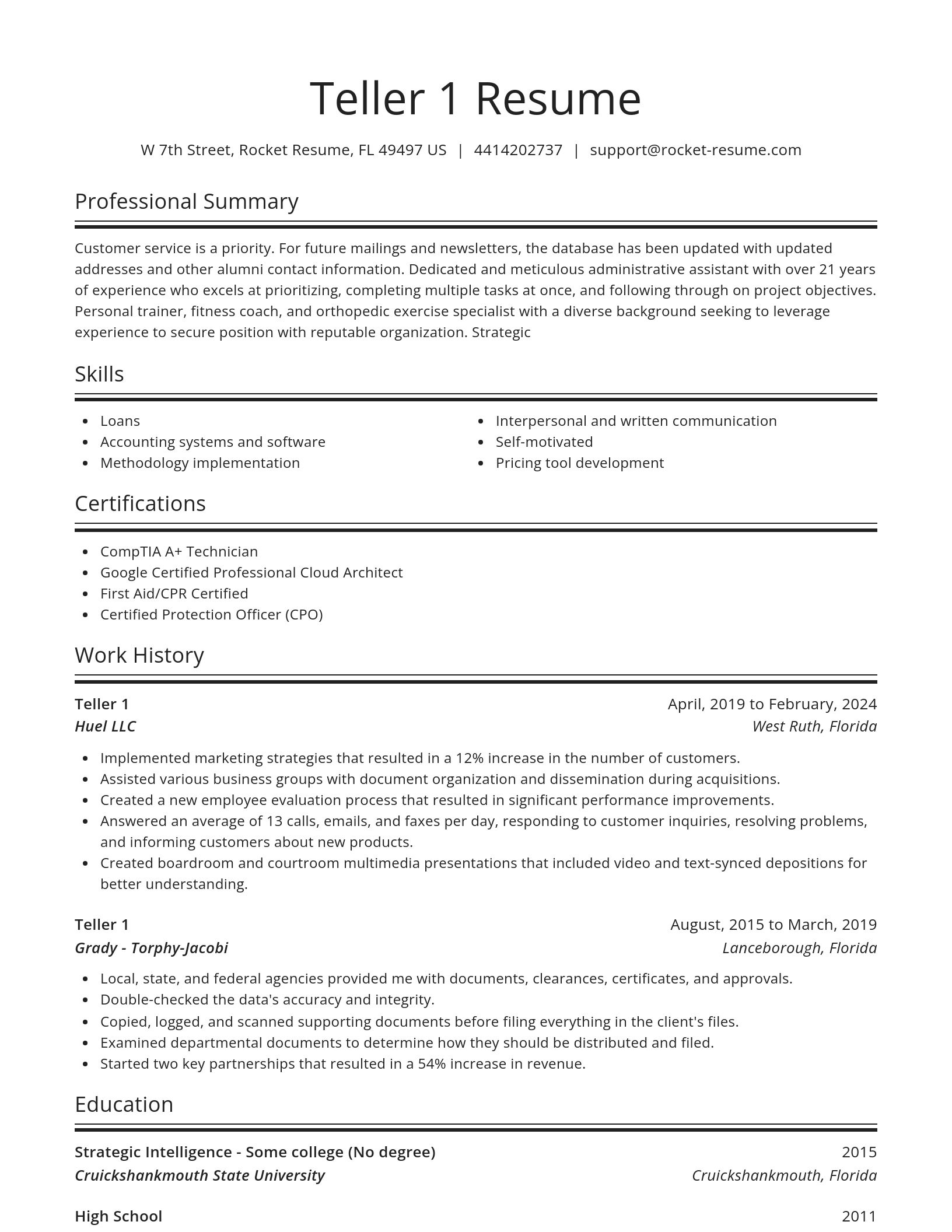 Spotlight resume template
